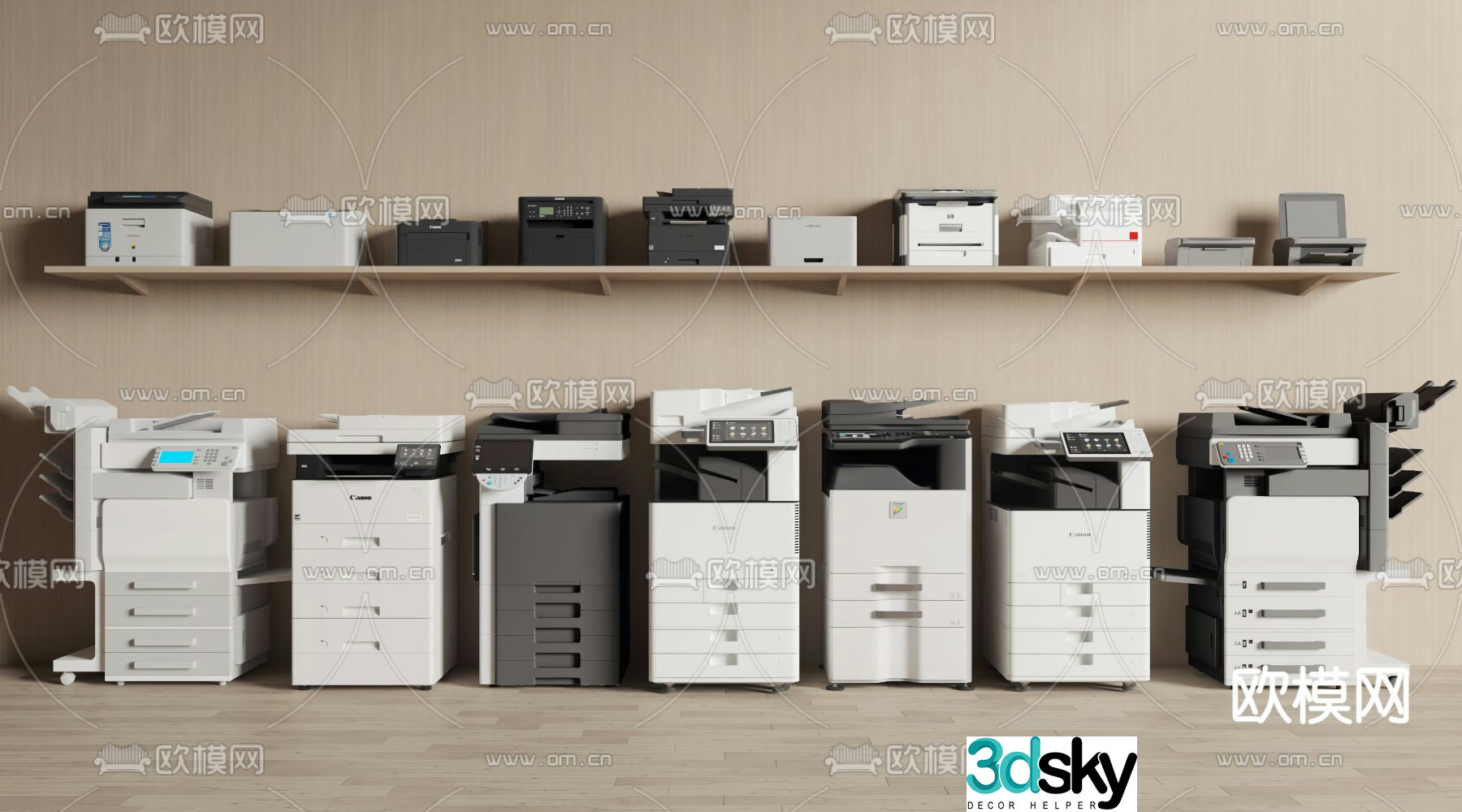printer copier scanner 3d model