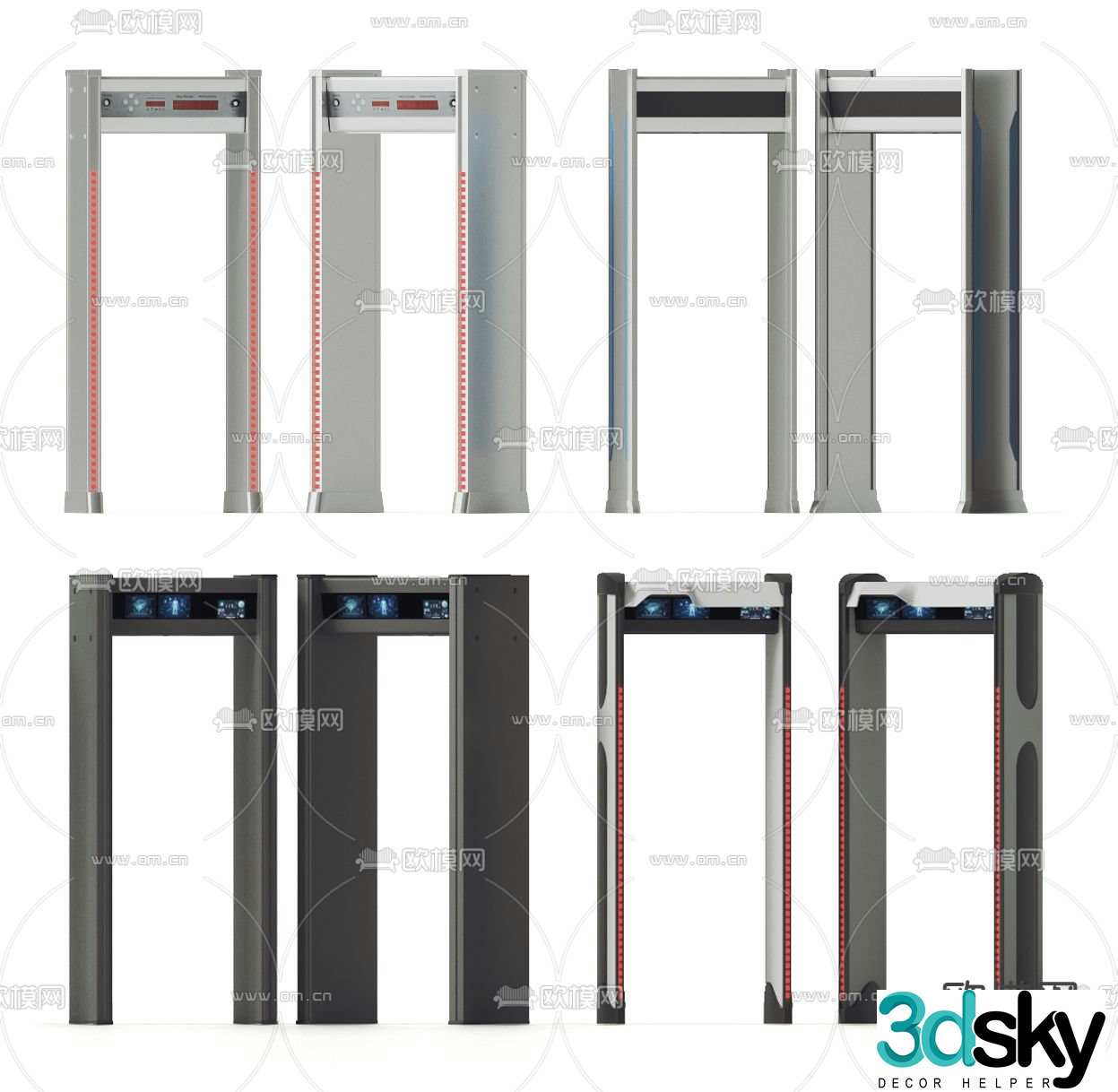 Security gate, security device, gate 3D model