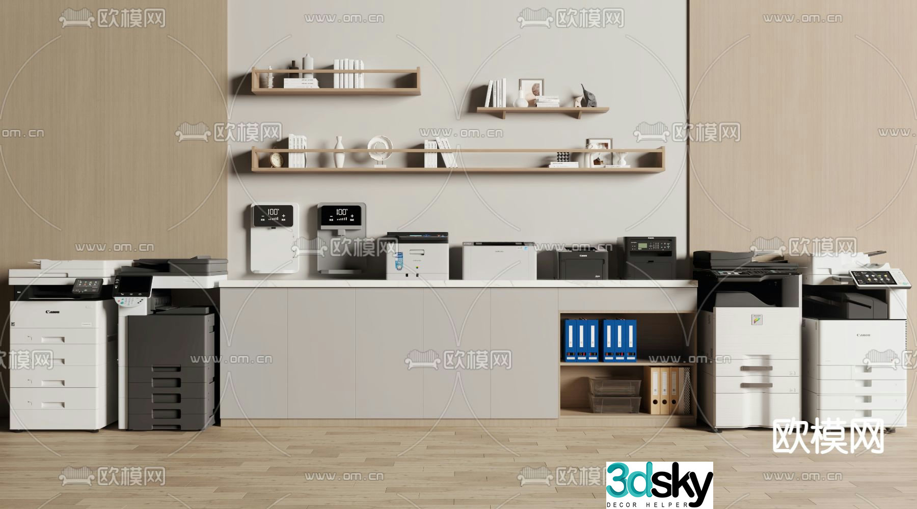 printer copier file cabinet 3d model