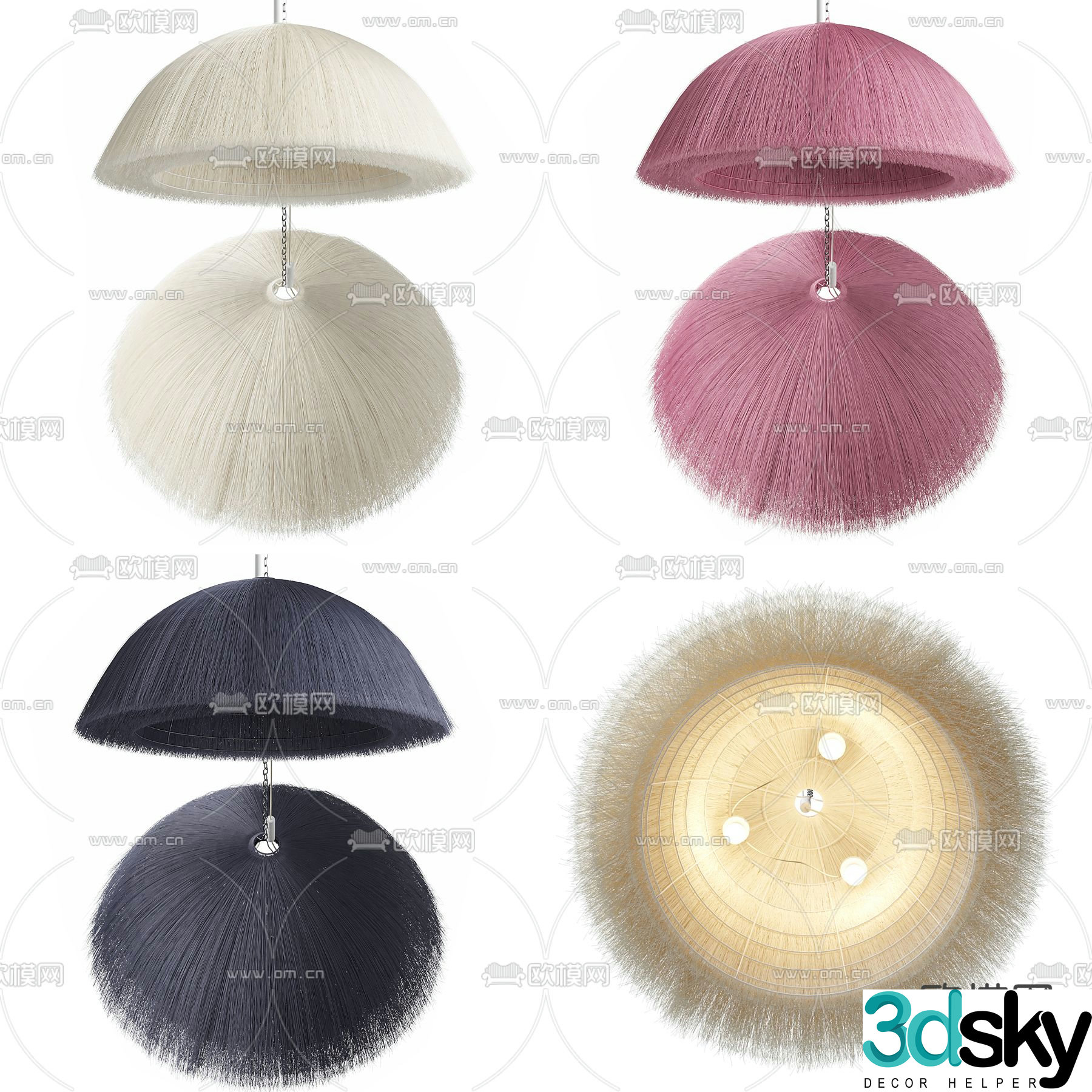 Plush Chandelier Hat Chandelier 3d Model
