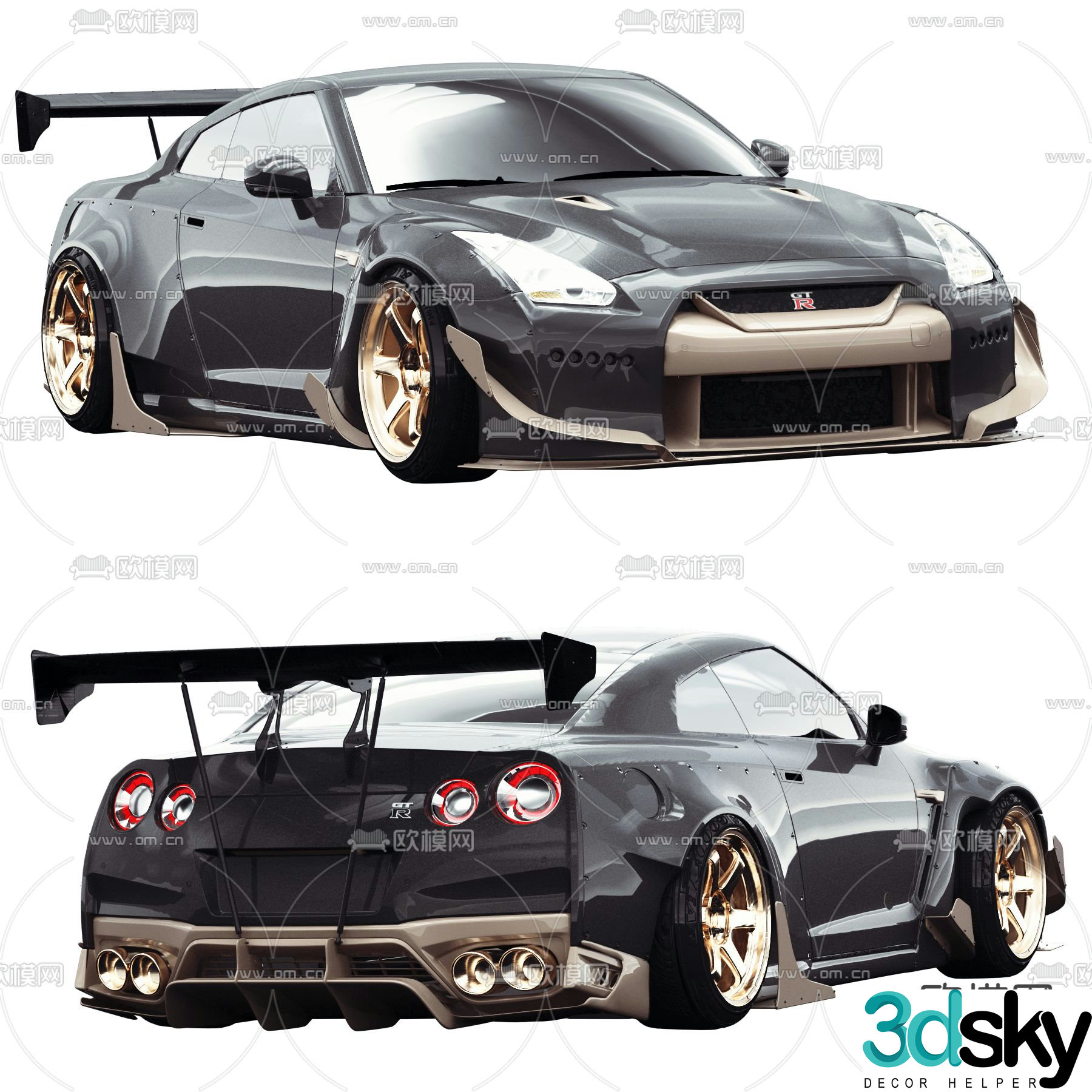 Nissan GTR sports car supercar 3d model