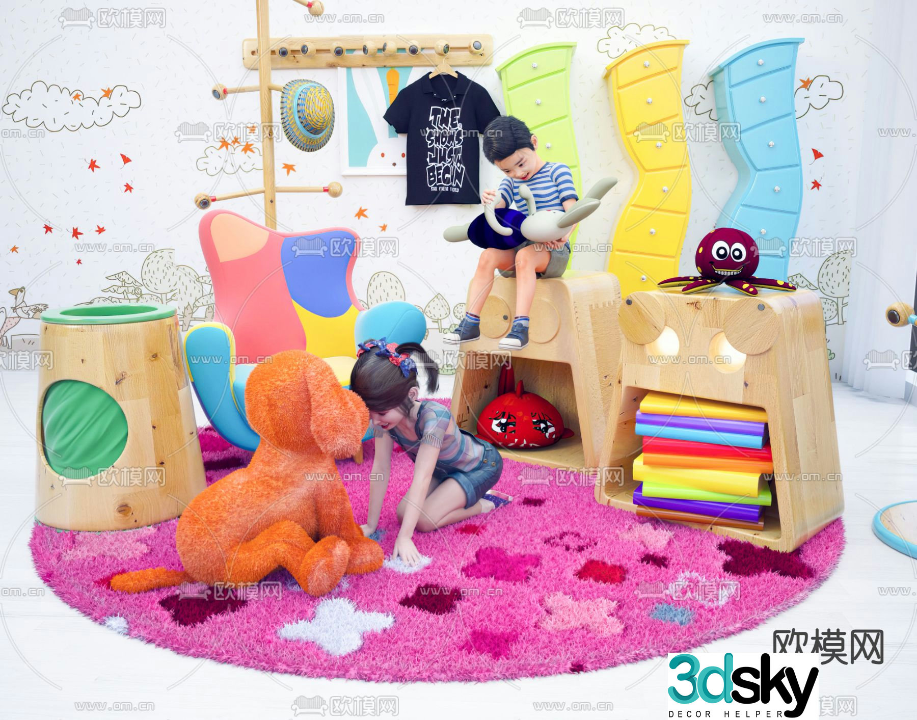 Children’s toys dolls children’s cabinet 3d model