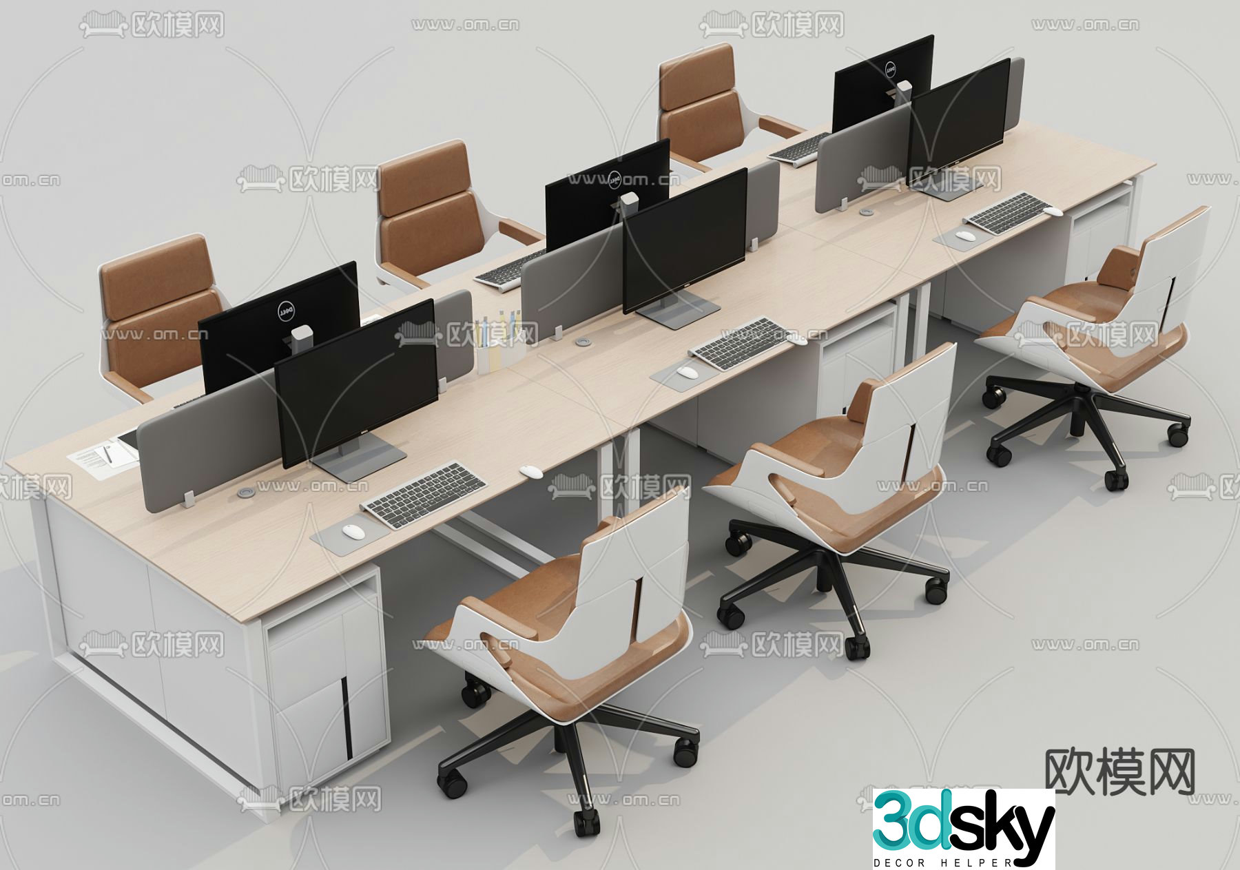 Card space desk work station staff station 3D model