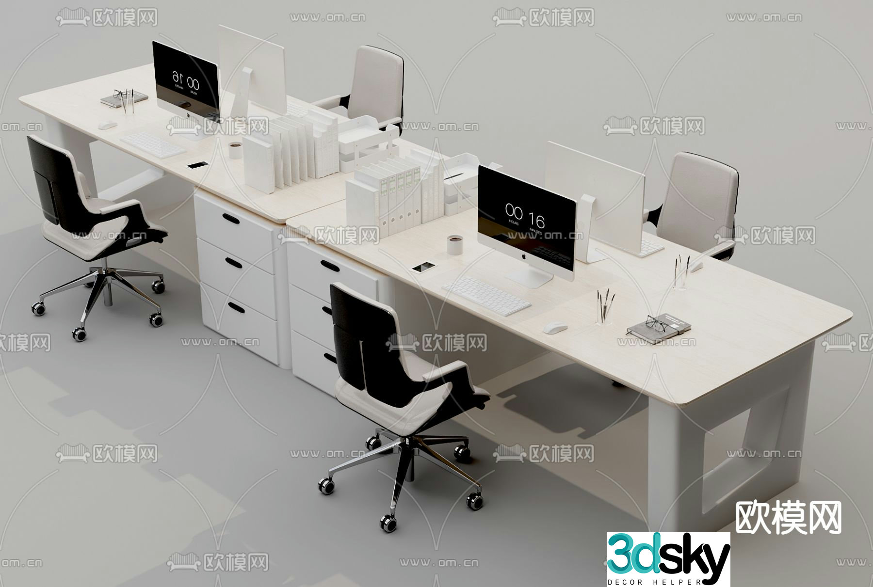 Card space desk work station staff station 3D model