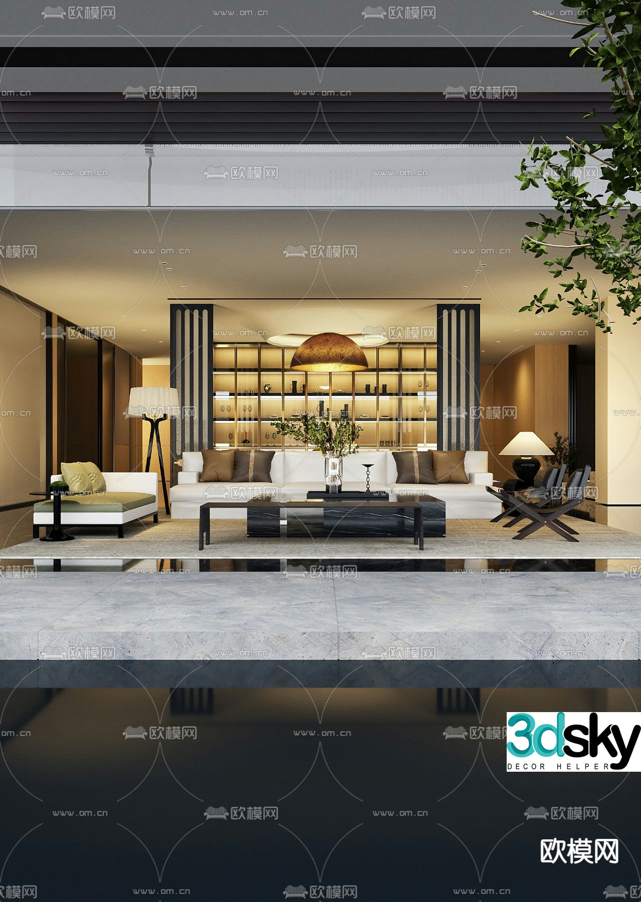 LSD interior design wabi-sabi living room 3d model