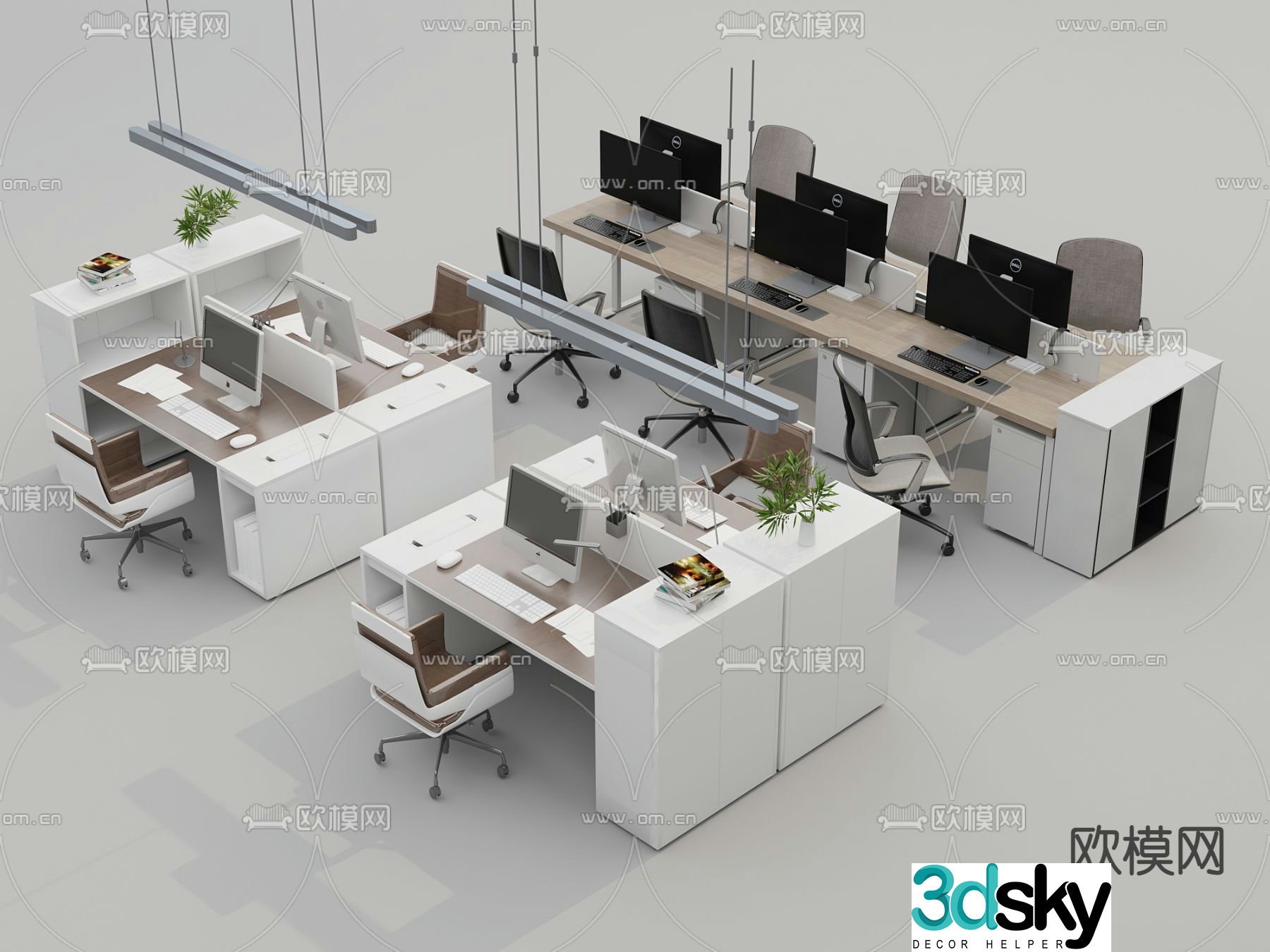 Card space desk work station staff station 3D model