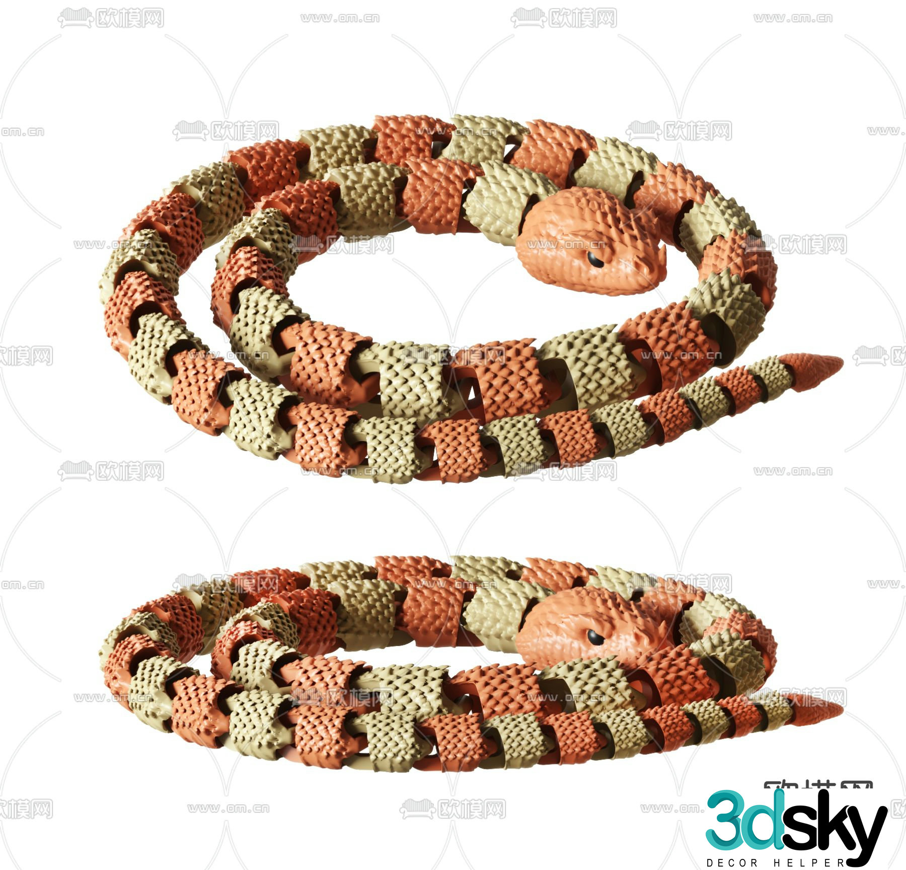 Children’s toy snake cartoon snake 3d model