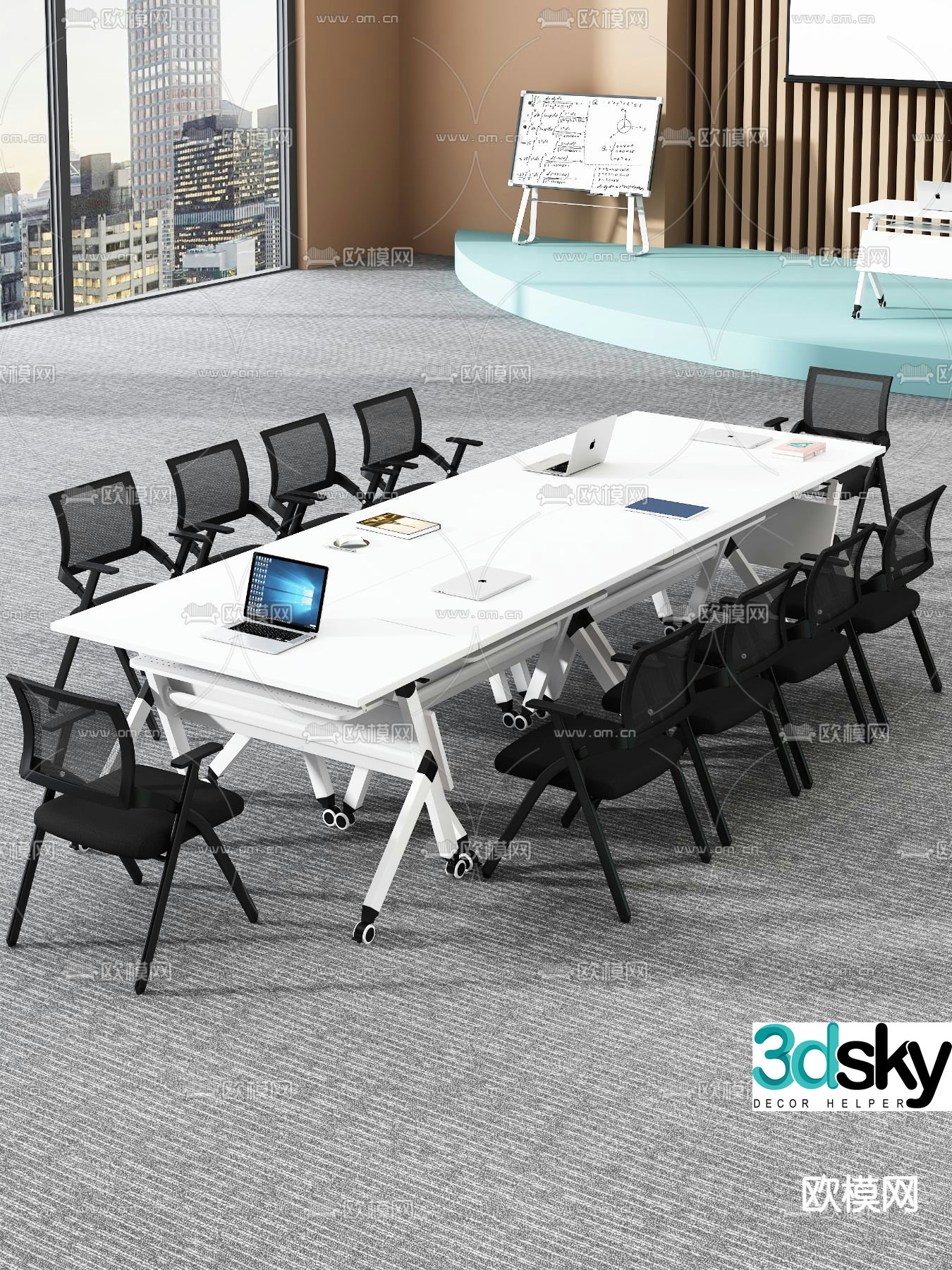 Conference tables and chairs conference table 3d model