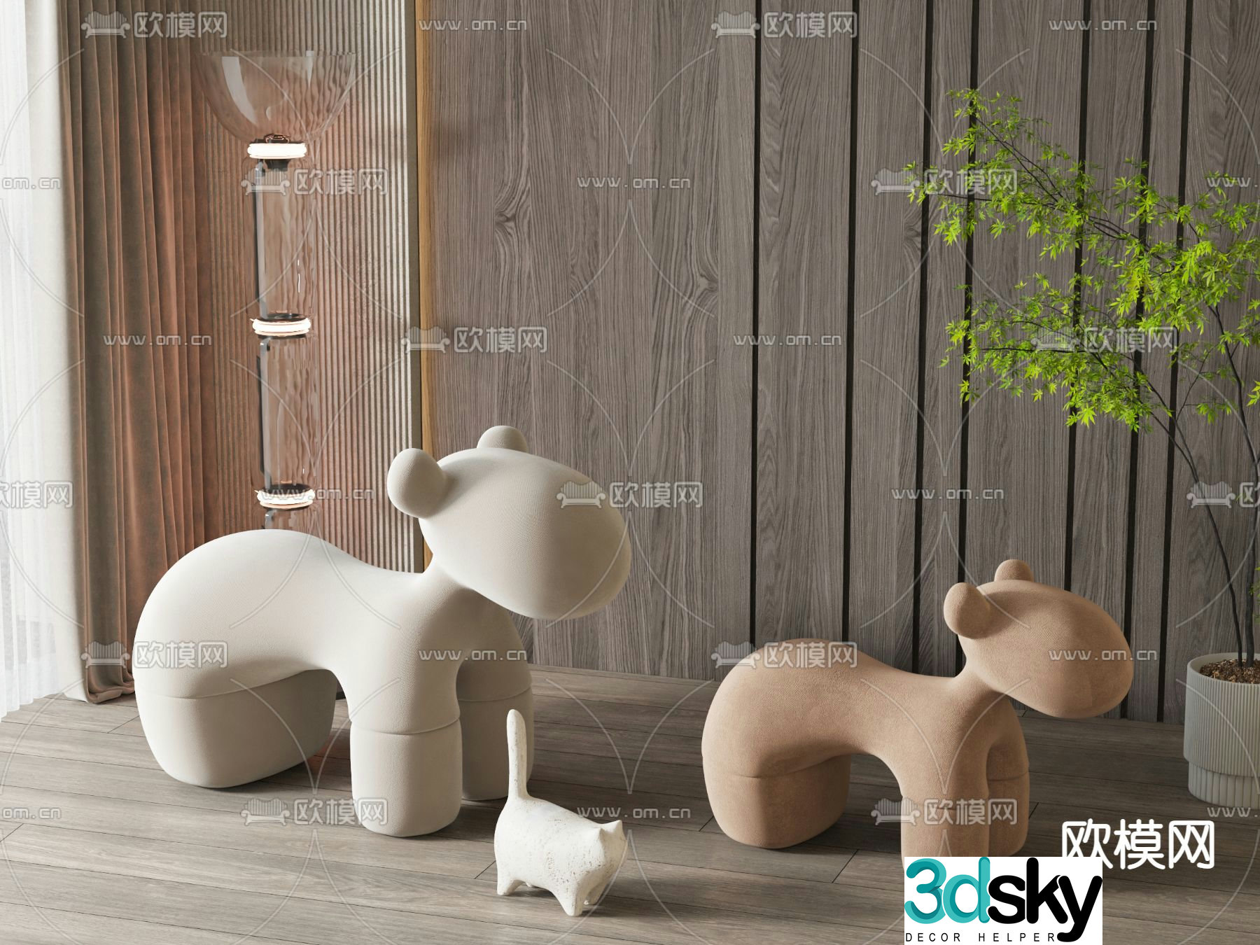 Stool children’s stool cartoon stool 3d model