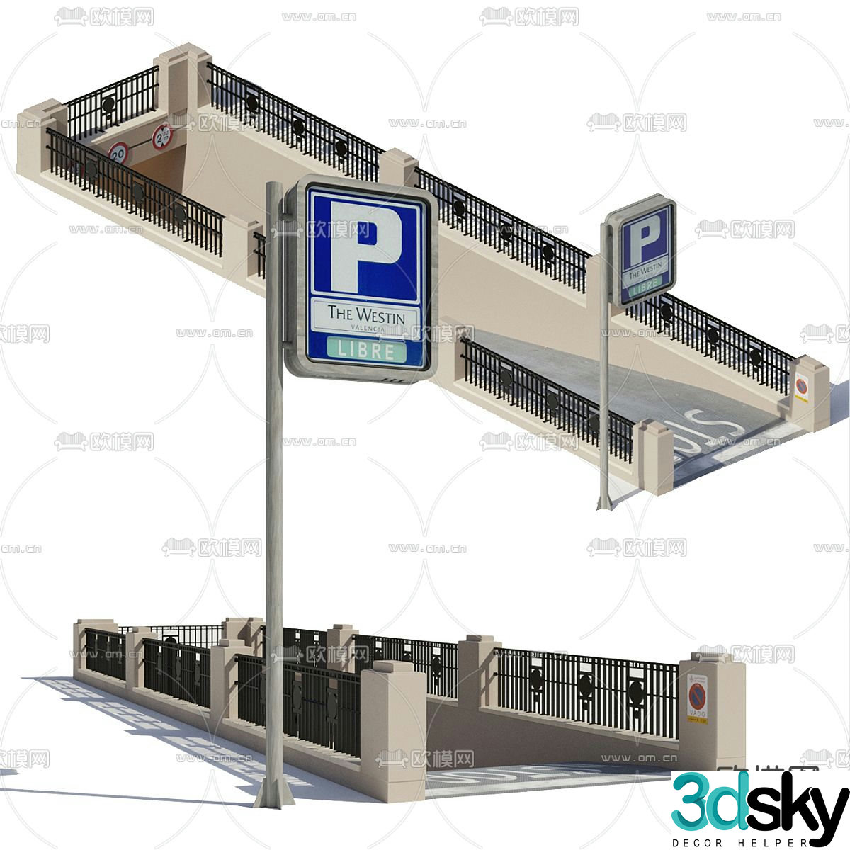 Parking lot signage 3d model