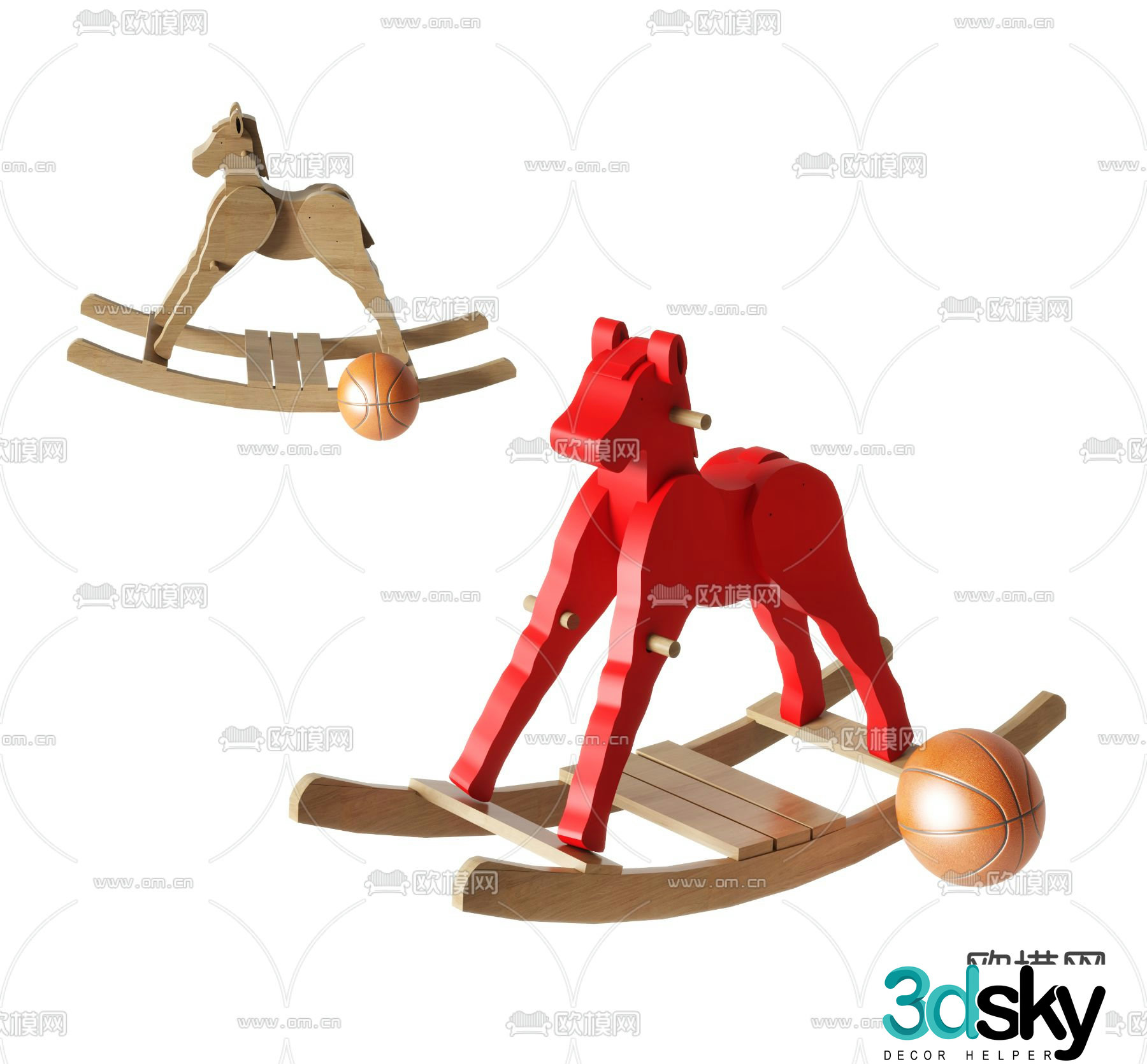 Children’s rocking horse rocking chair 3d model