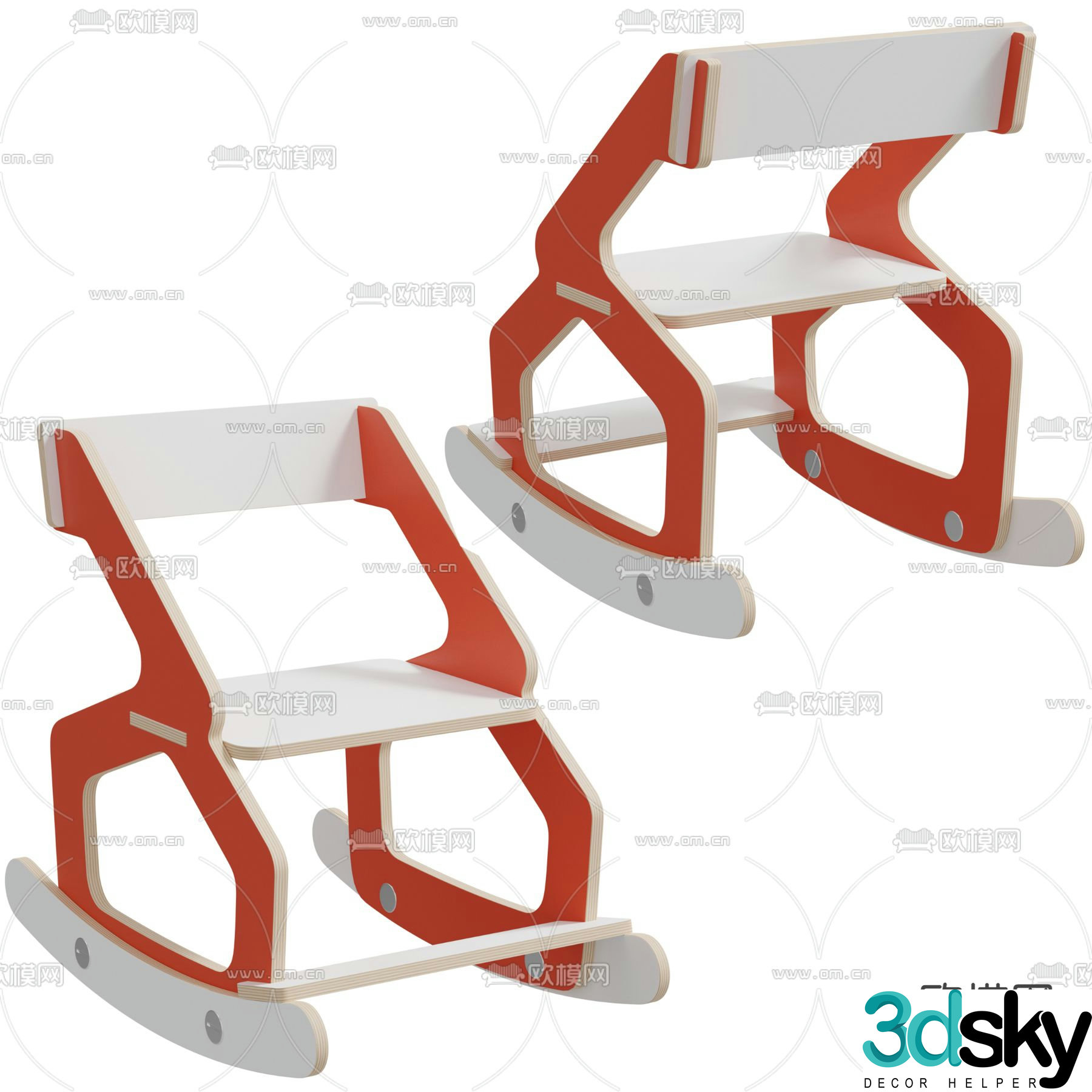 rocking chair children’s chair 3d model