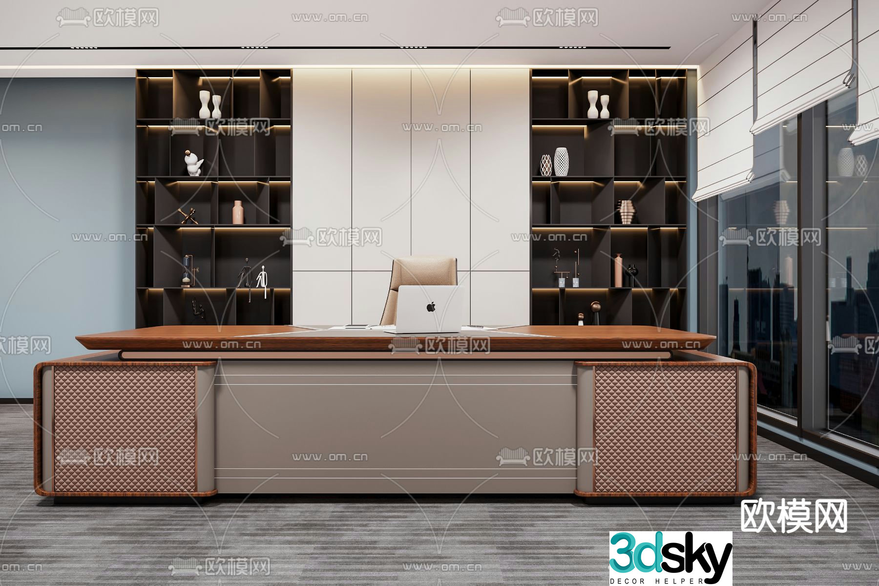 desk executive desk boss desk 3d model