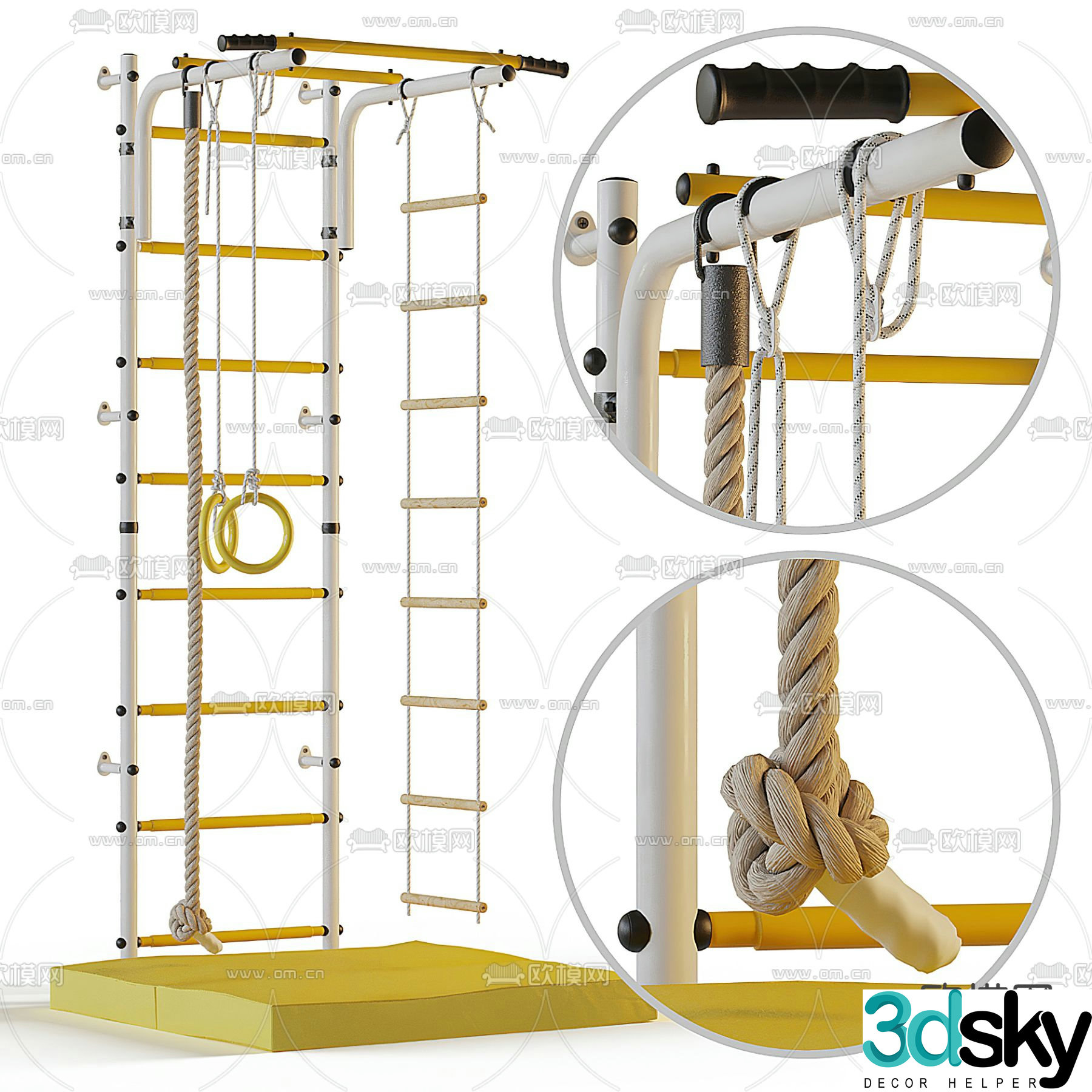 Fitness equipment climbing frame 3d model