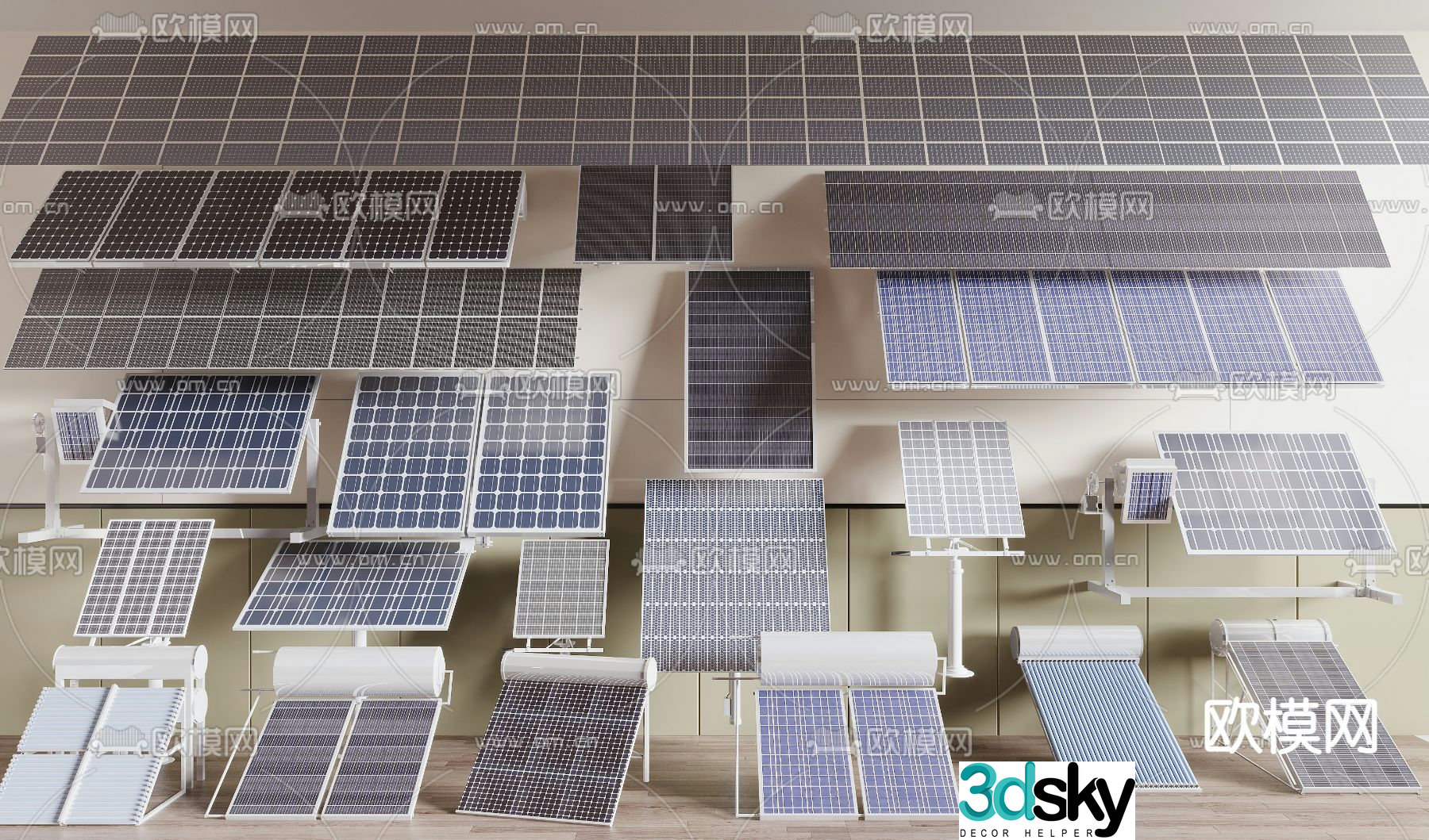solar panel photovoltaic new energy 3d model