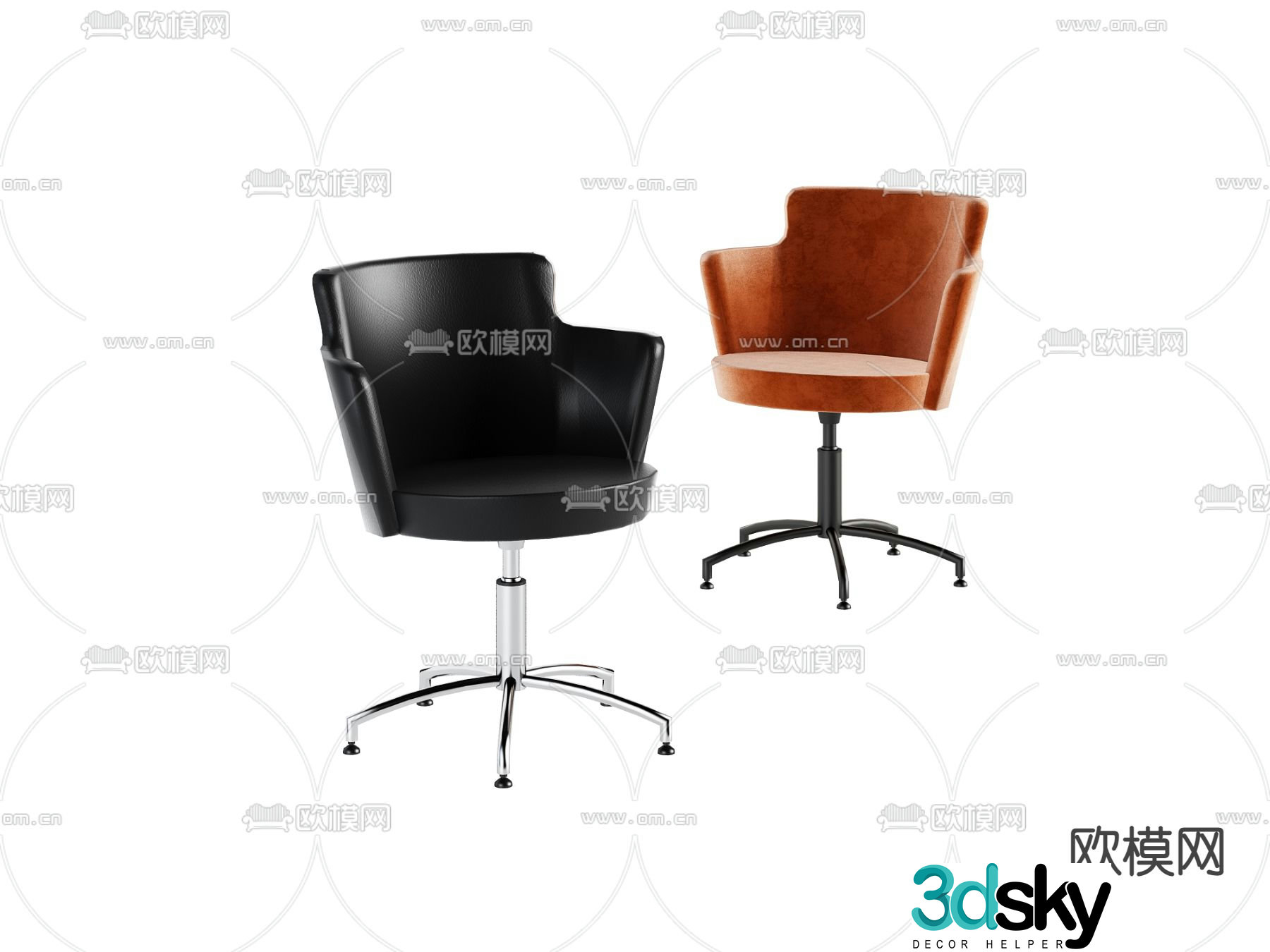 Office chair front chair 3d model