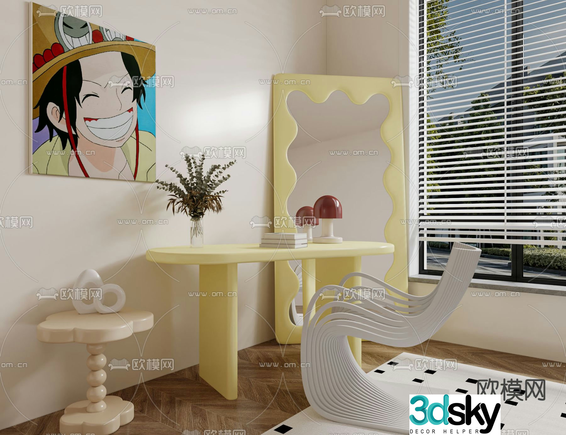 Children’s desk writing desk 3d model