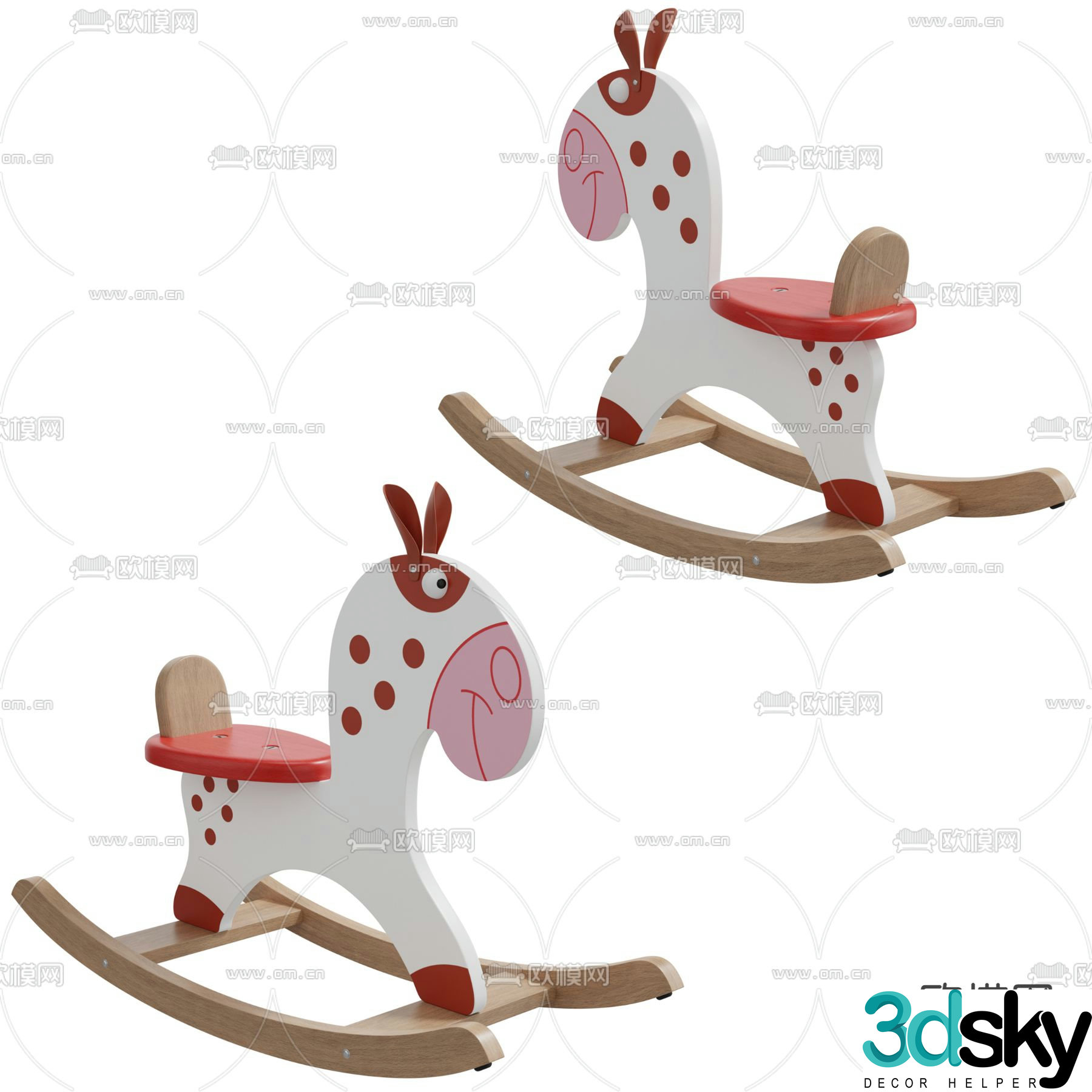 Children’s rocking horse rocking chair 3d model