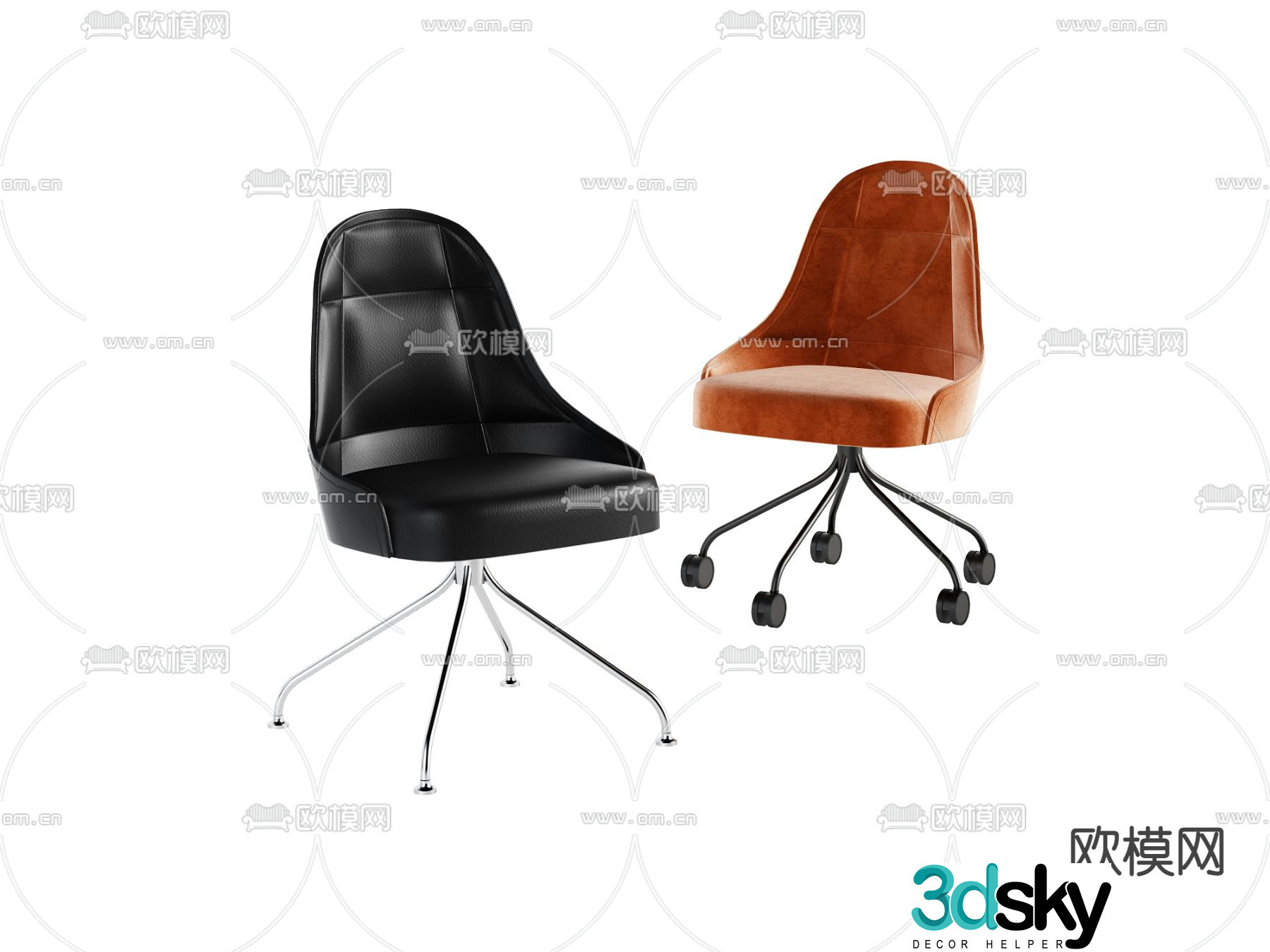 Office chair Staff chair Front chair 3D model