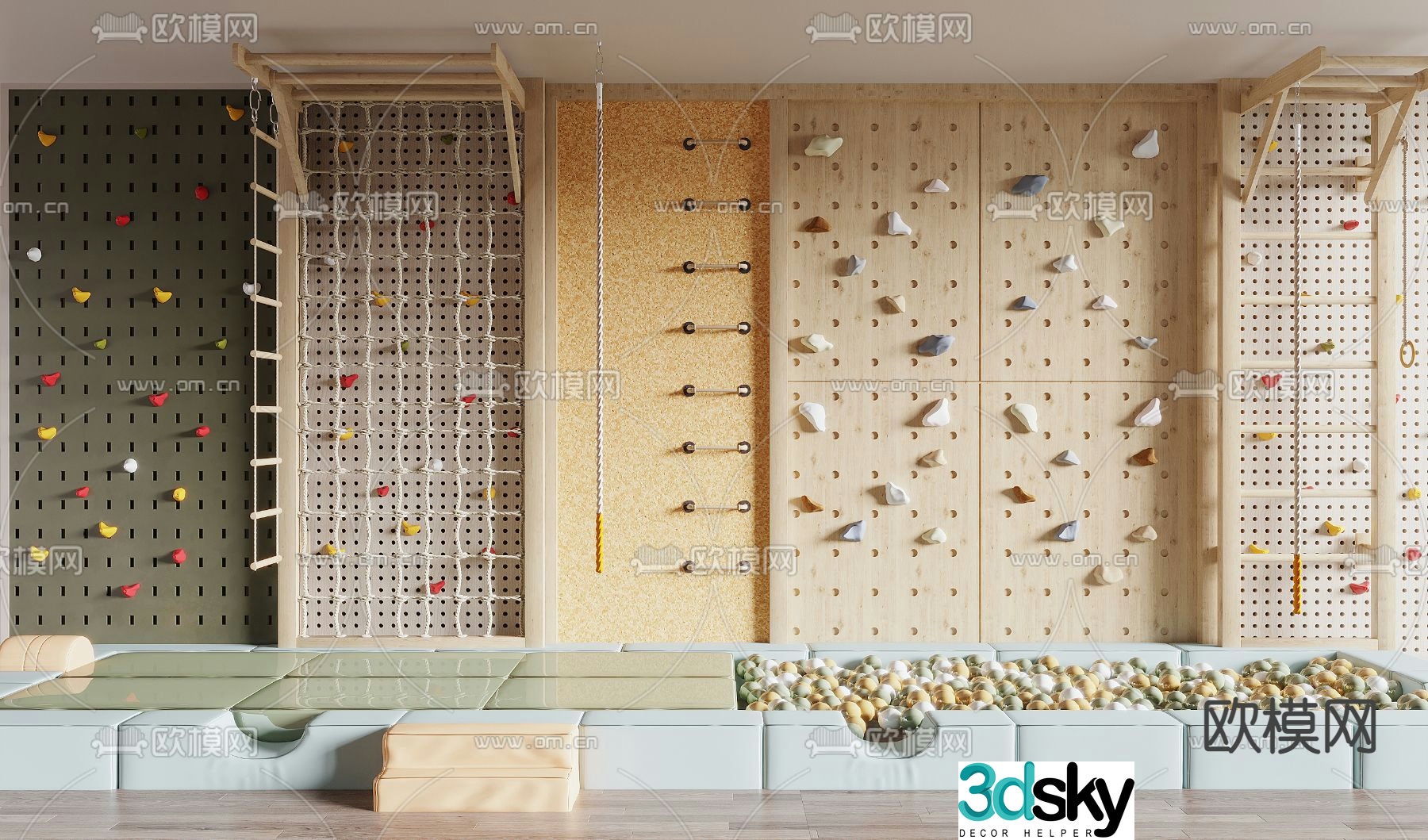 Children’s climbing frame climbing wall 3d model