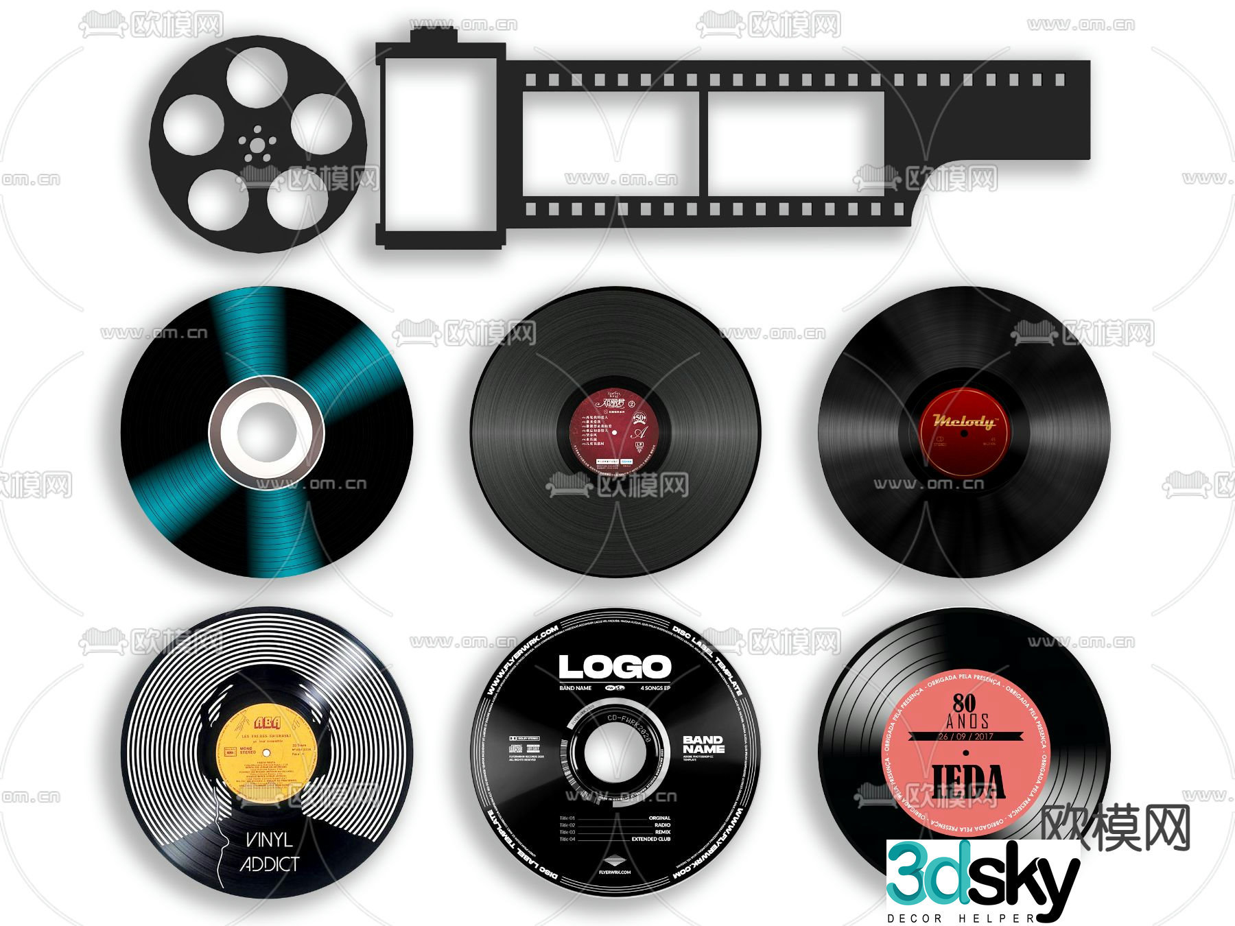 vinyl record disc disc 3d model
