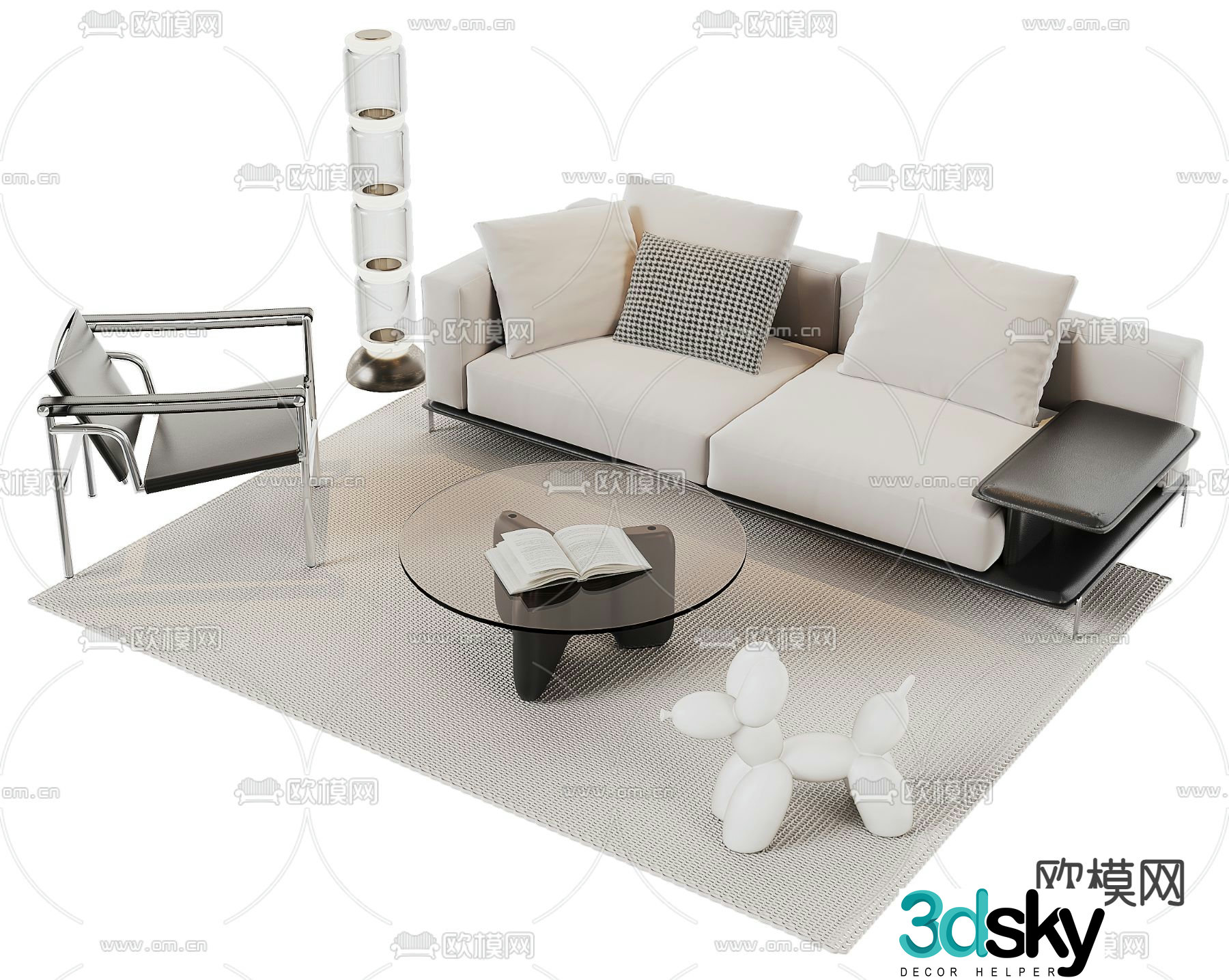 Office sofa business sofa 3d model
