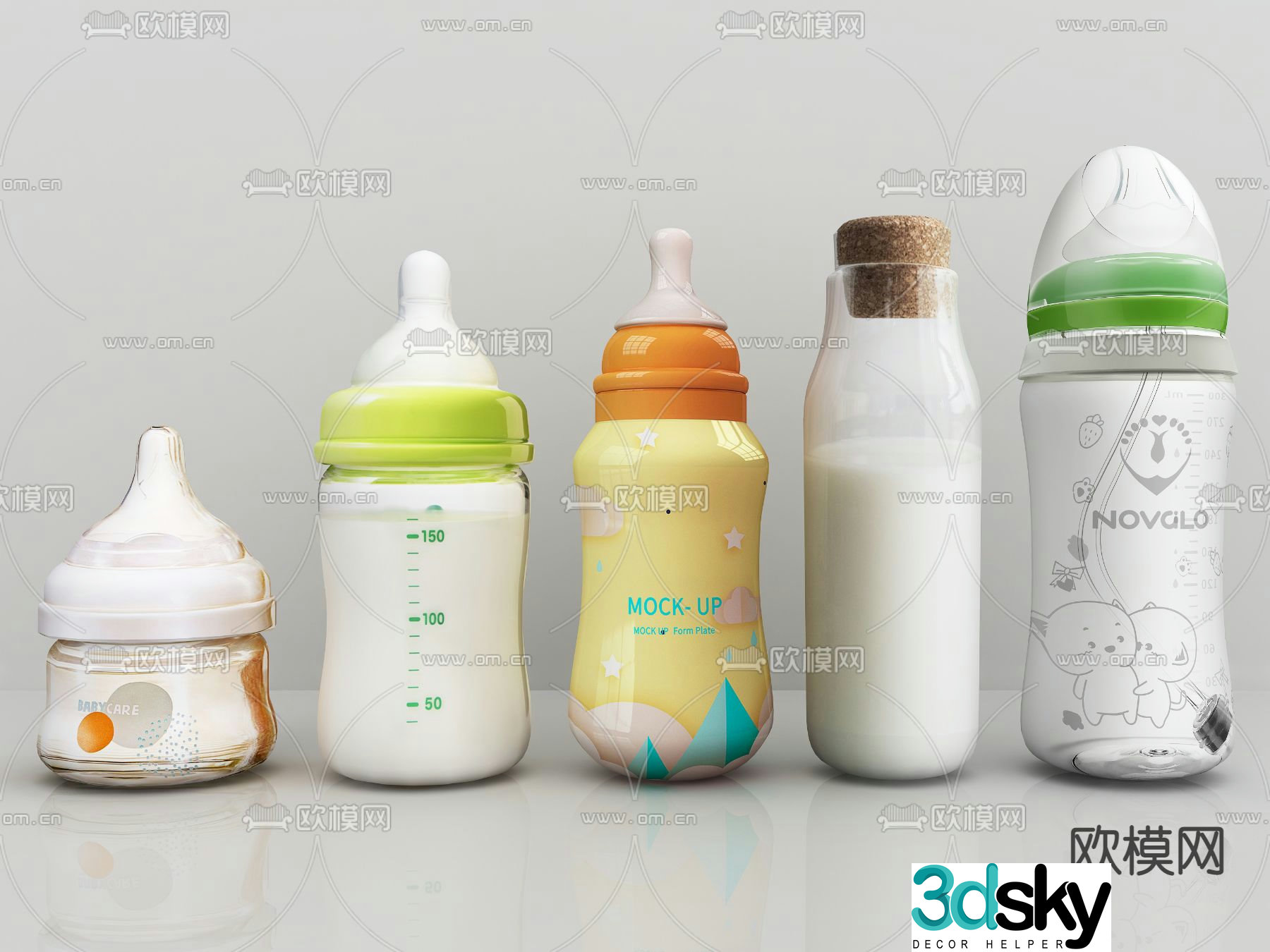 Fresh milk baby bottle 3d model