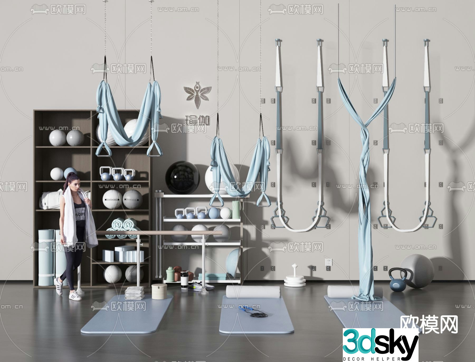 Suspension yoga yoga mat aerial yoga 3d model
