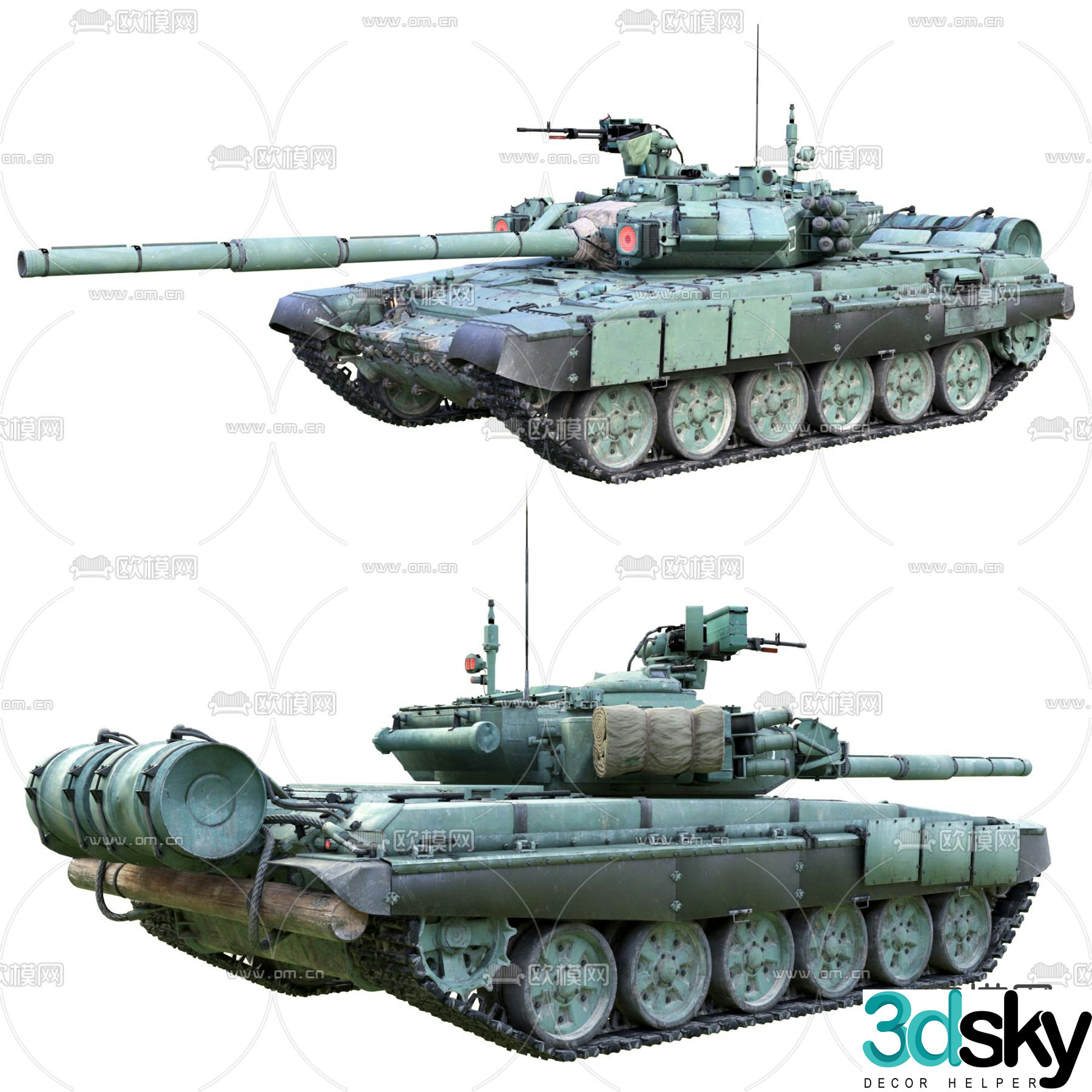 T-90A main battle tank 3d model