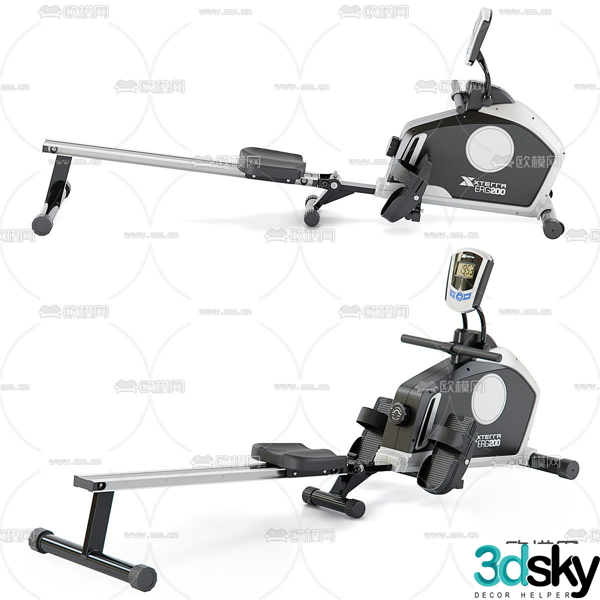 Modern rowing trainer 3d model