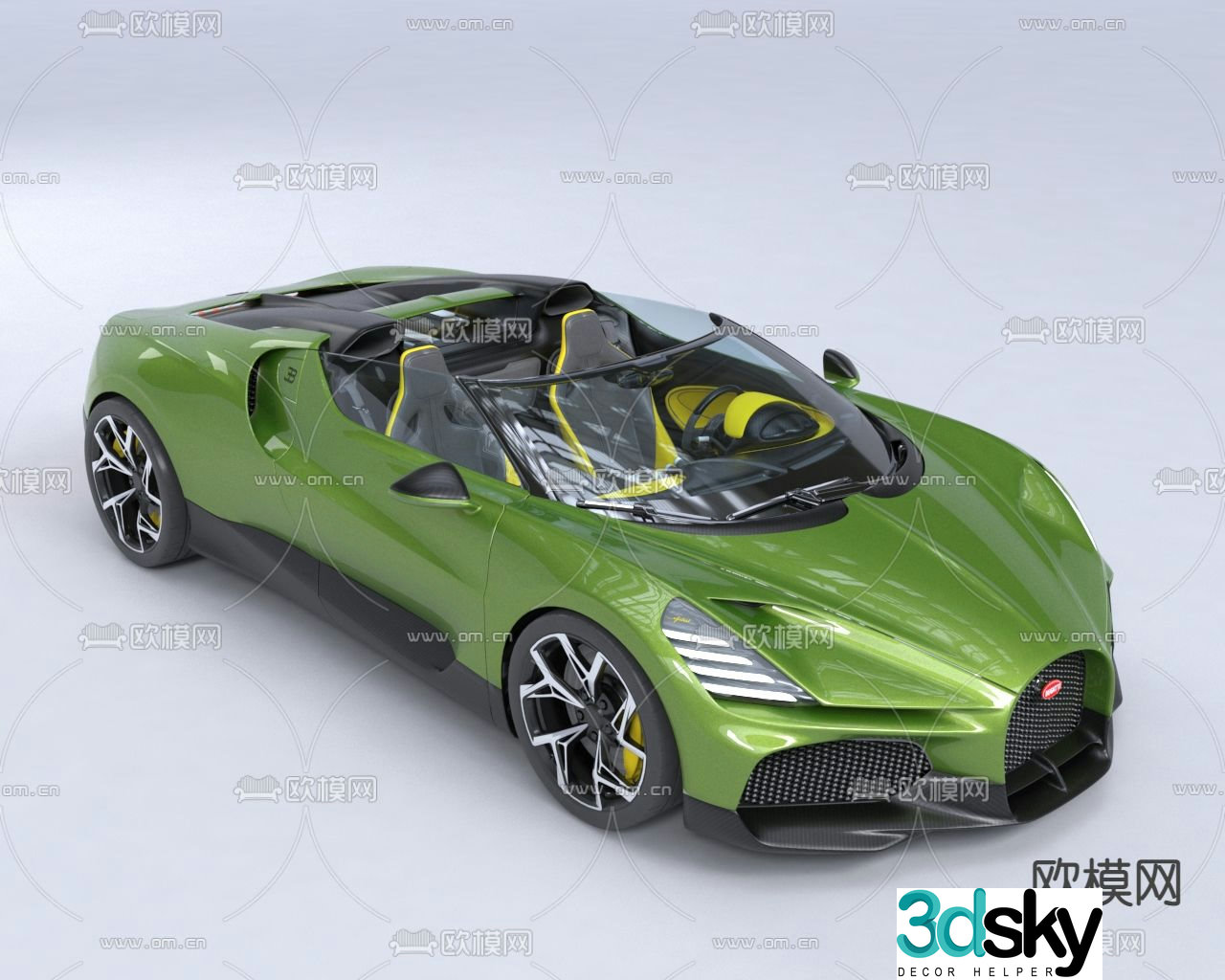 bugatti sports car car 3d model