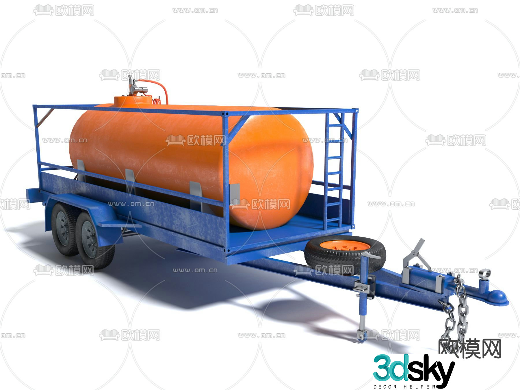 Tank truck sealed tank 3d model