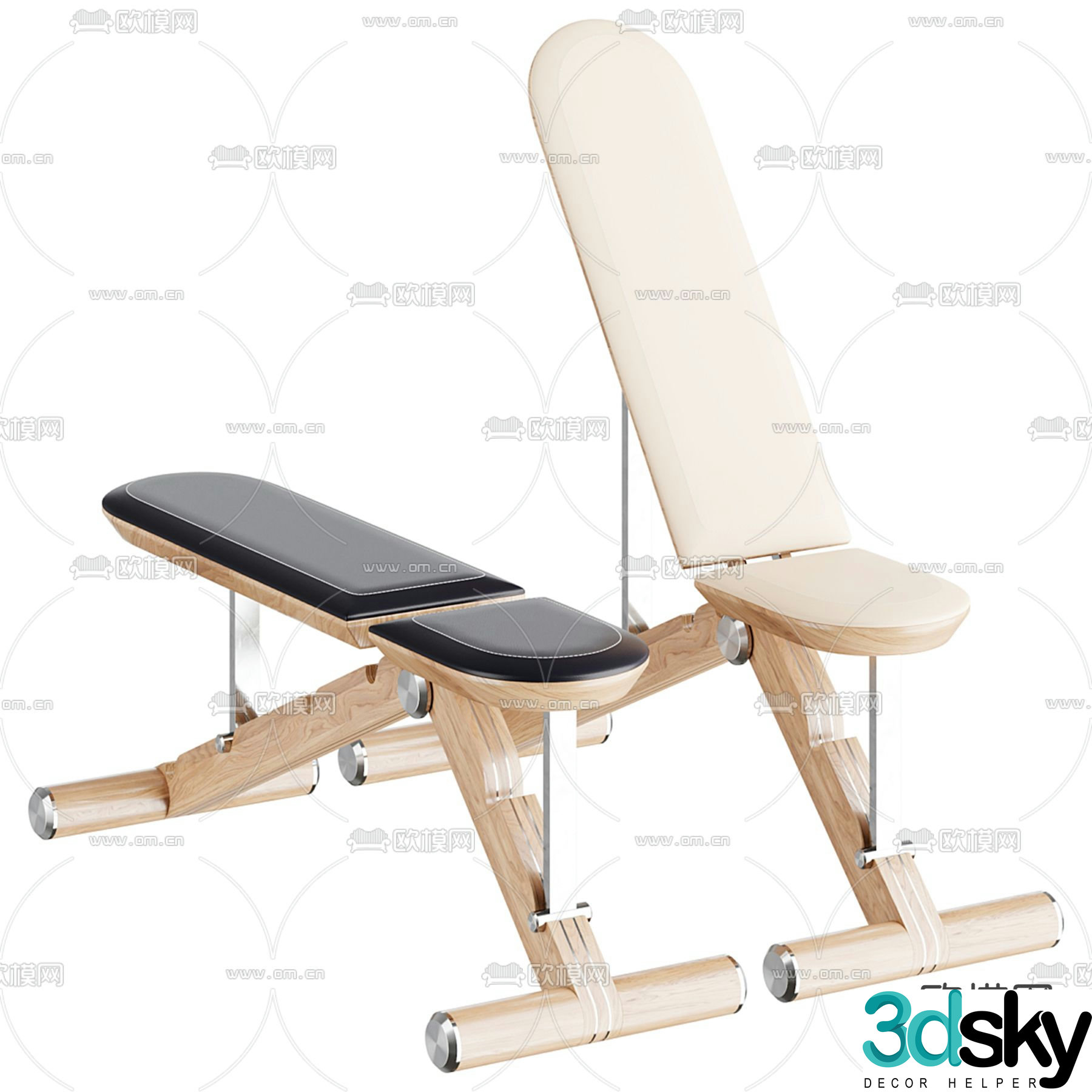 Bench press bench fitness equipment 3d model