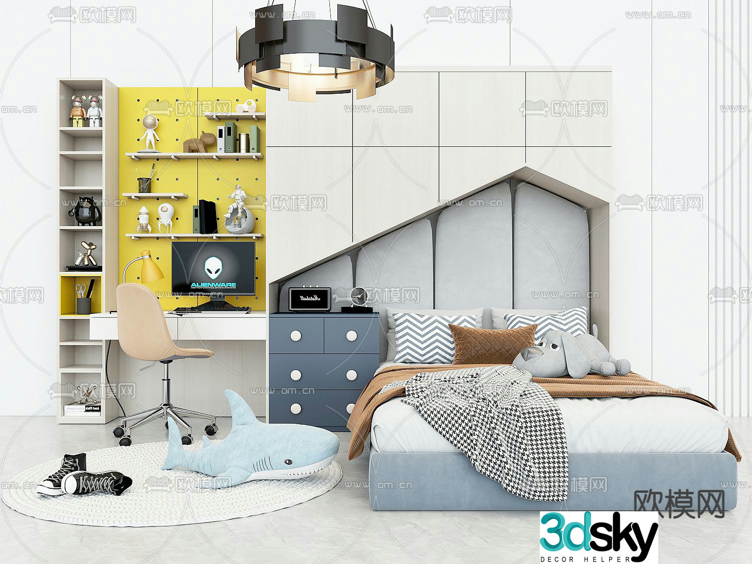 Modern children’s bed 3d model