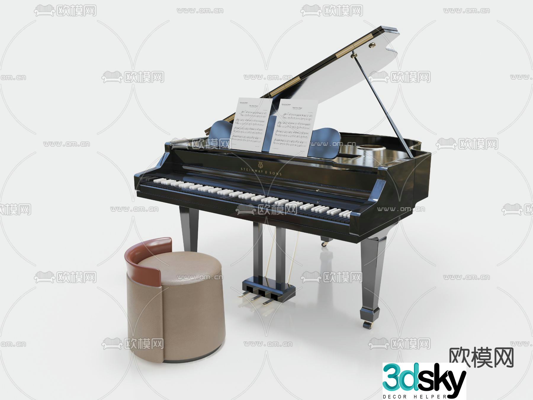 grand piano 3d model