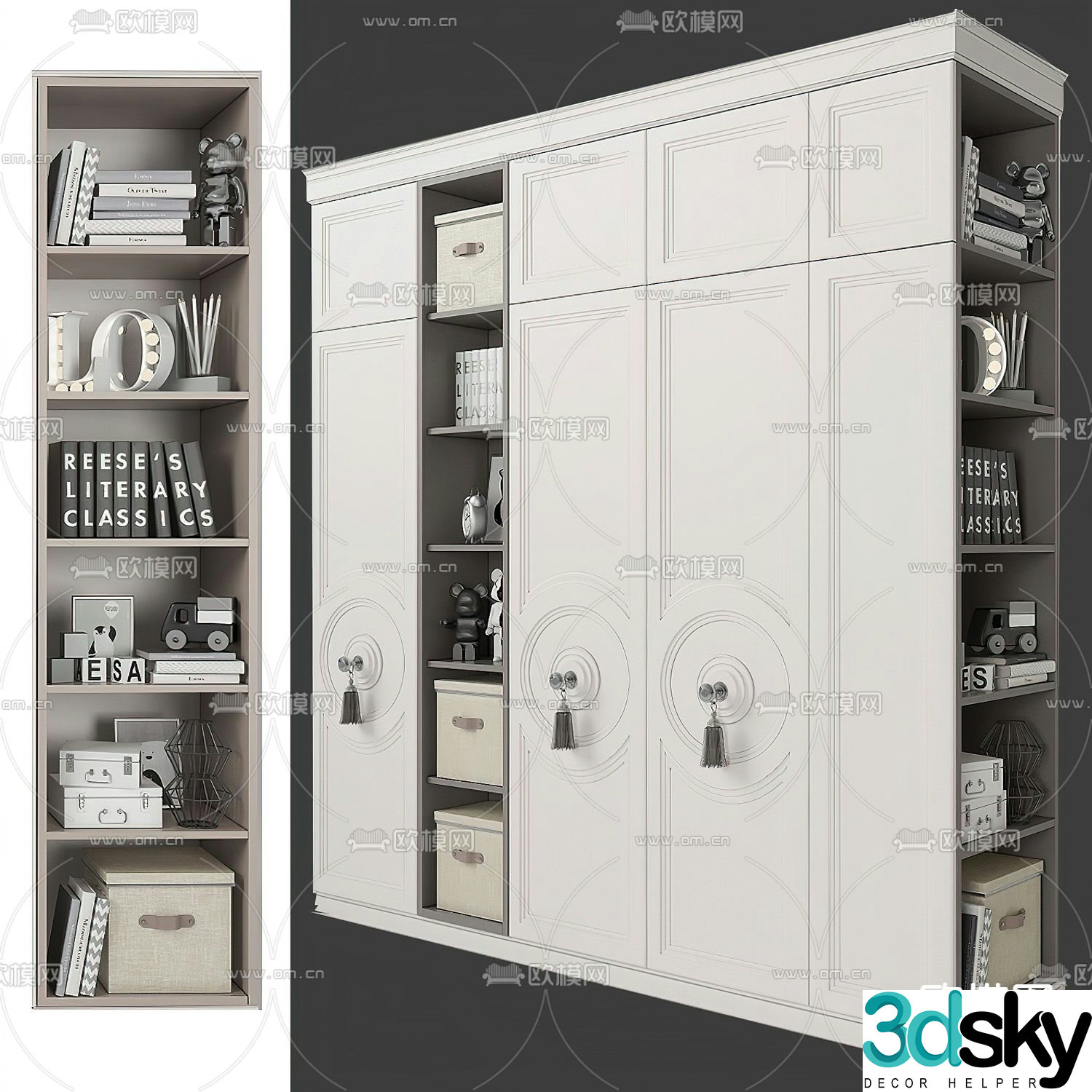 Children’s wardrobe storage cabinet 3d model