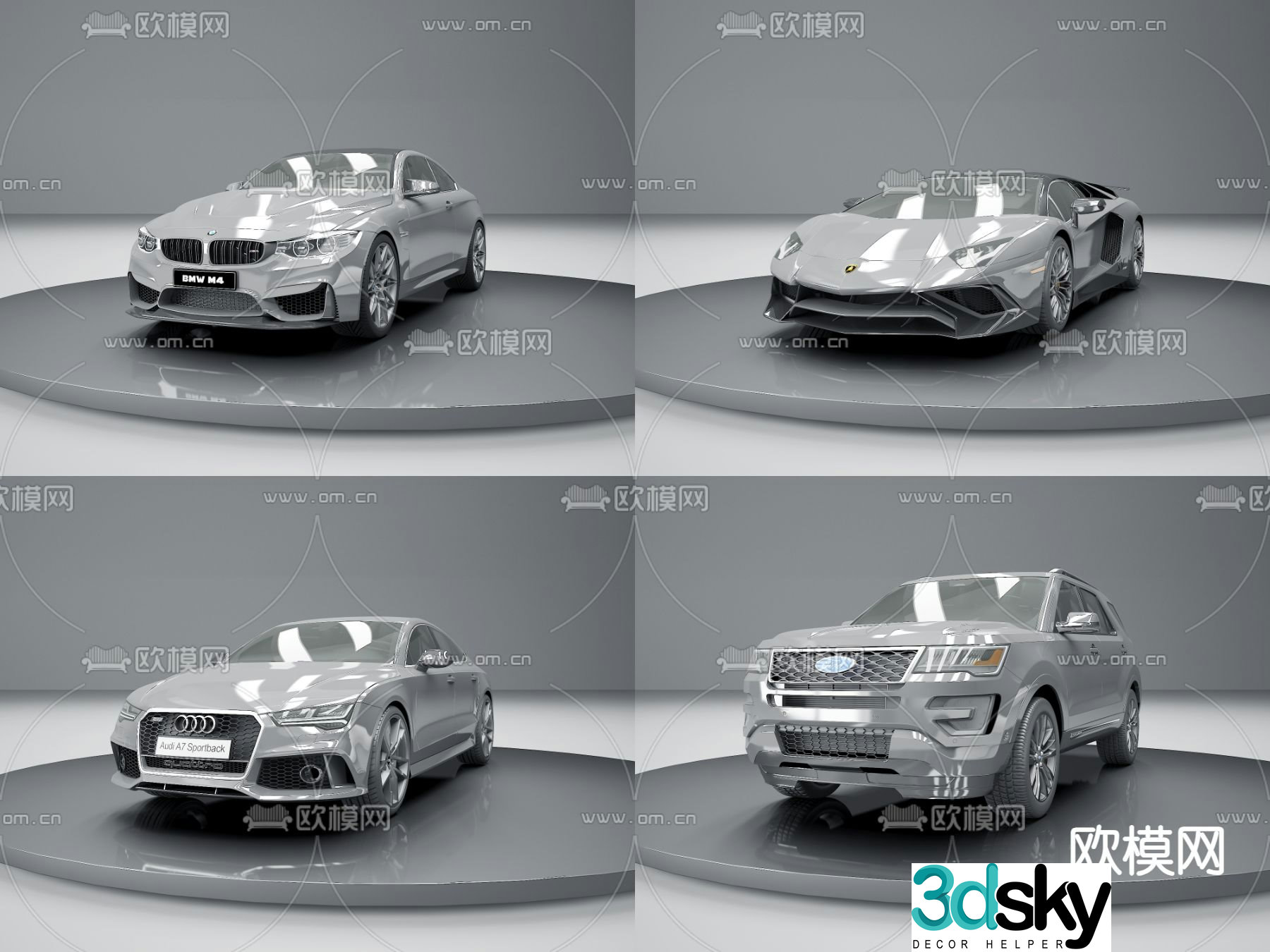 car sedan off-road vehicle commercial vehicle 3d model