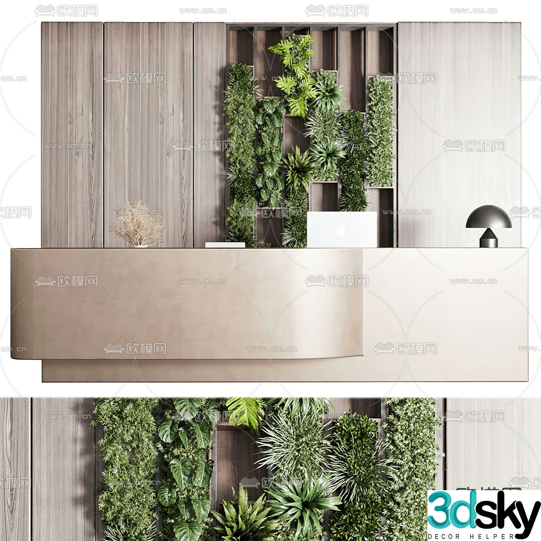 reception desk front desk service desk 3d model