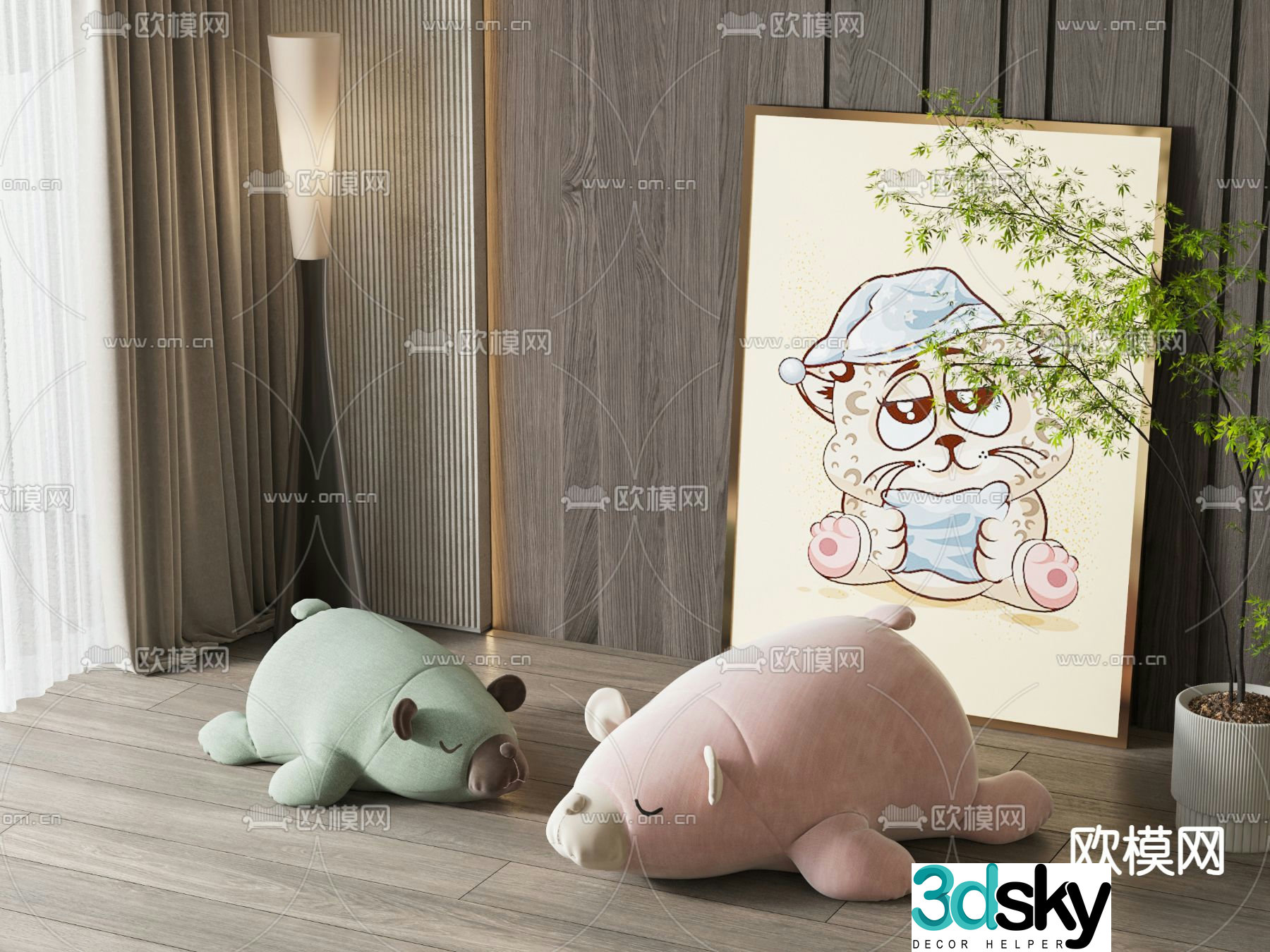 Children’s plush toy doll 3d model