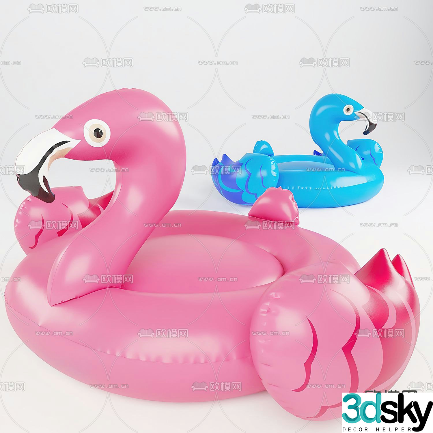 Flamingo swimming ring children’s swimming ring 3d model