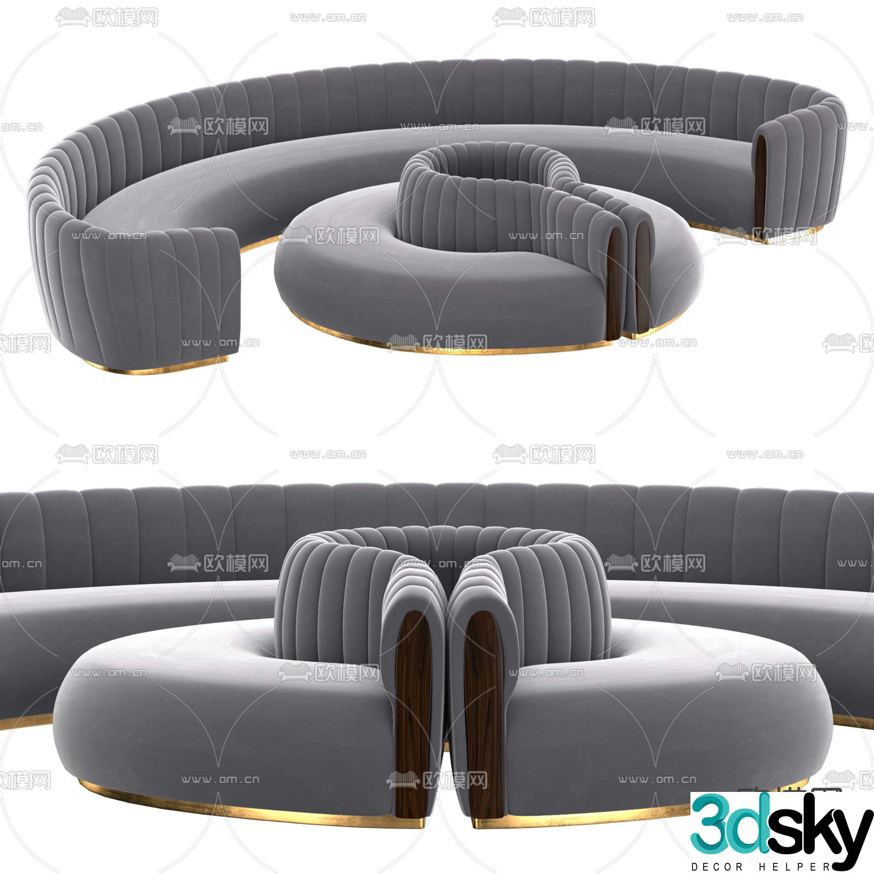 curved sofa 3d model