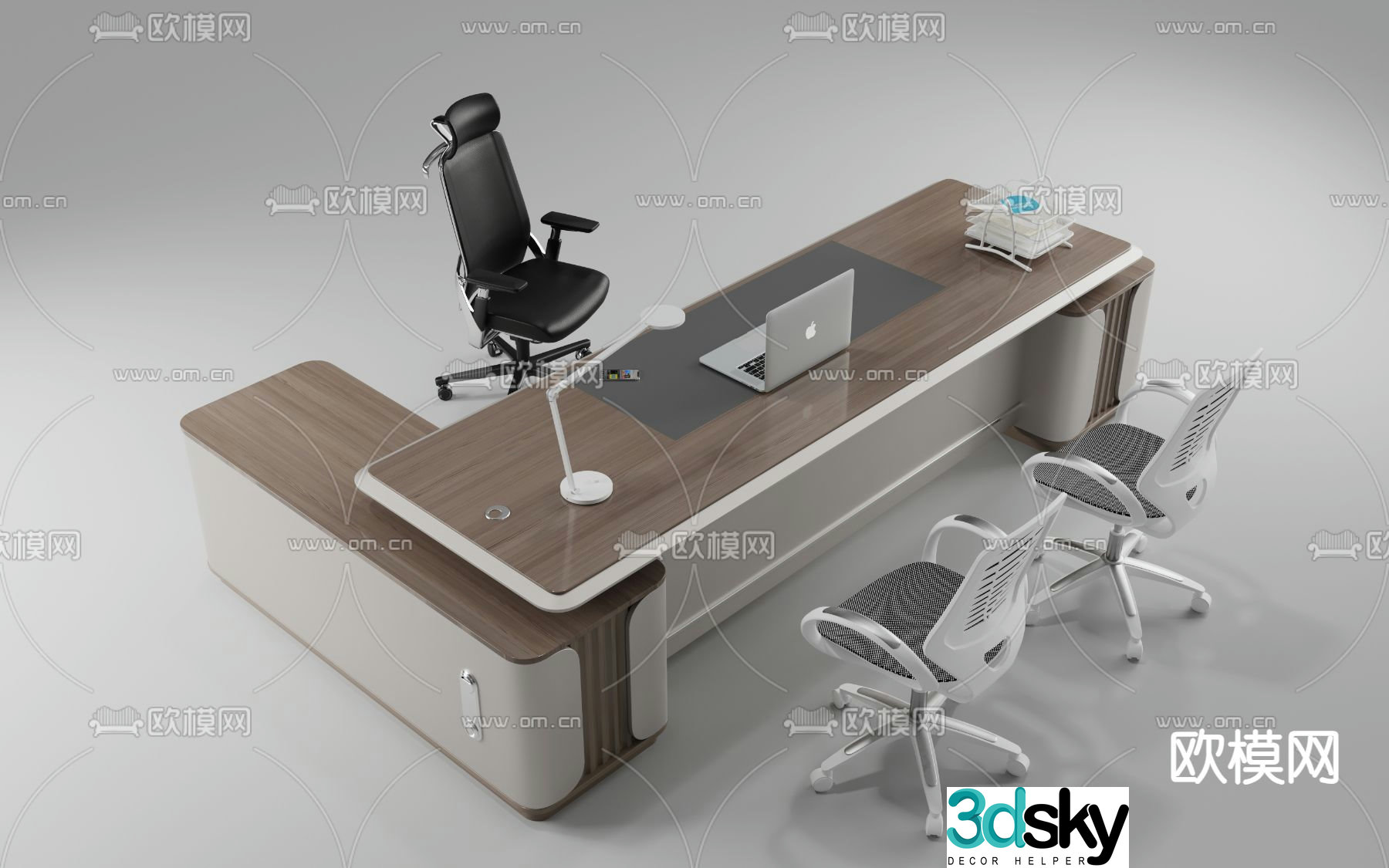 desk executive desk boss desk 3d model
