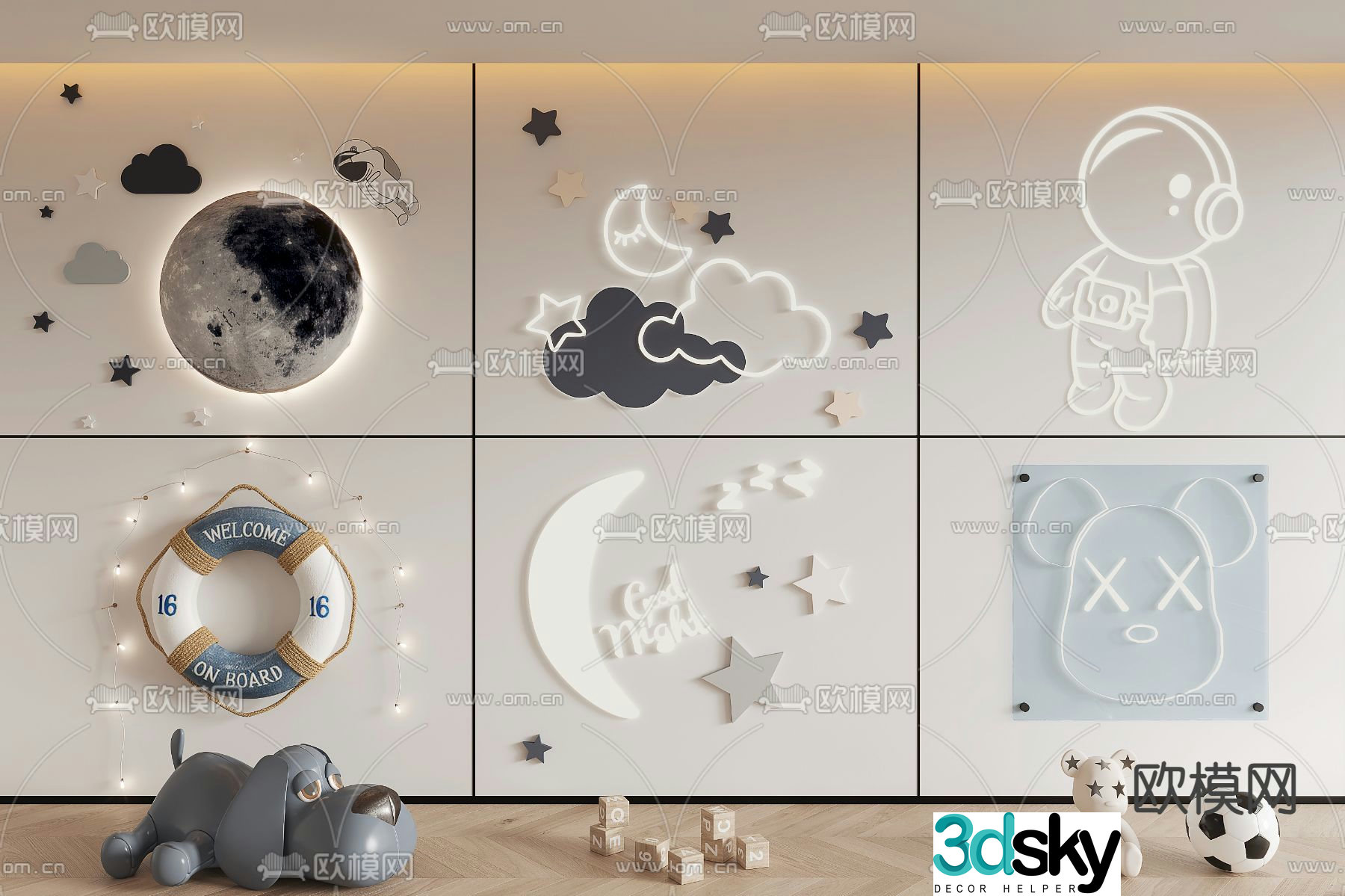 Cartoon wall decorations children’s pendants doll ornaments 3D model