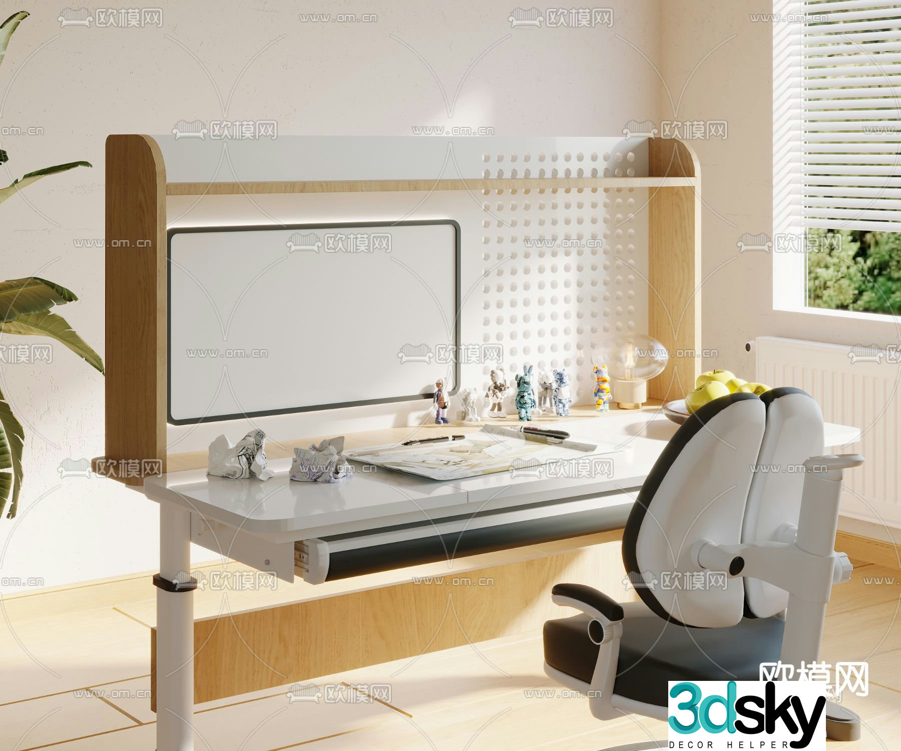 Children’s desk study table 3d model