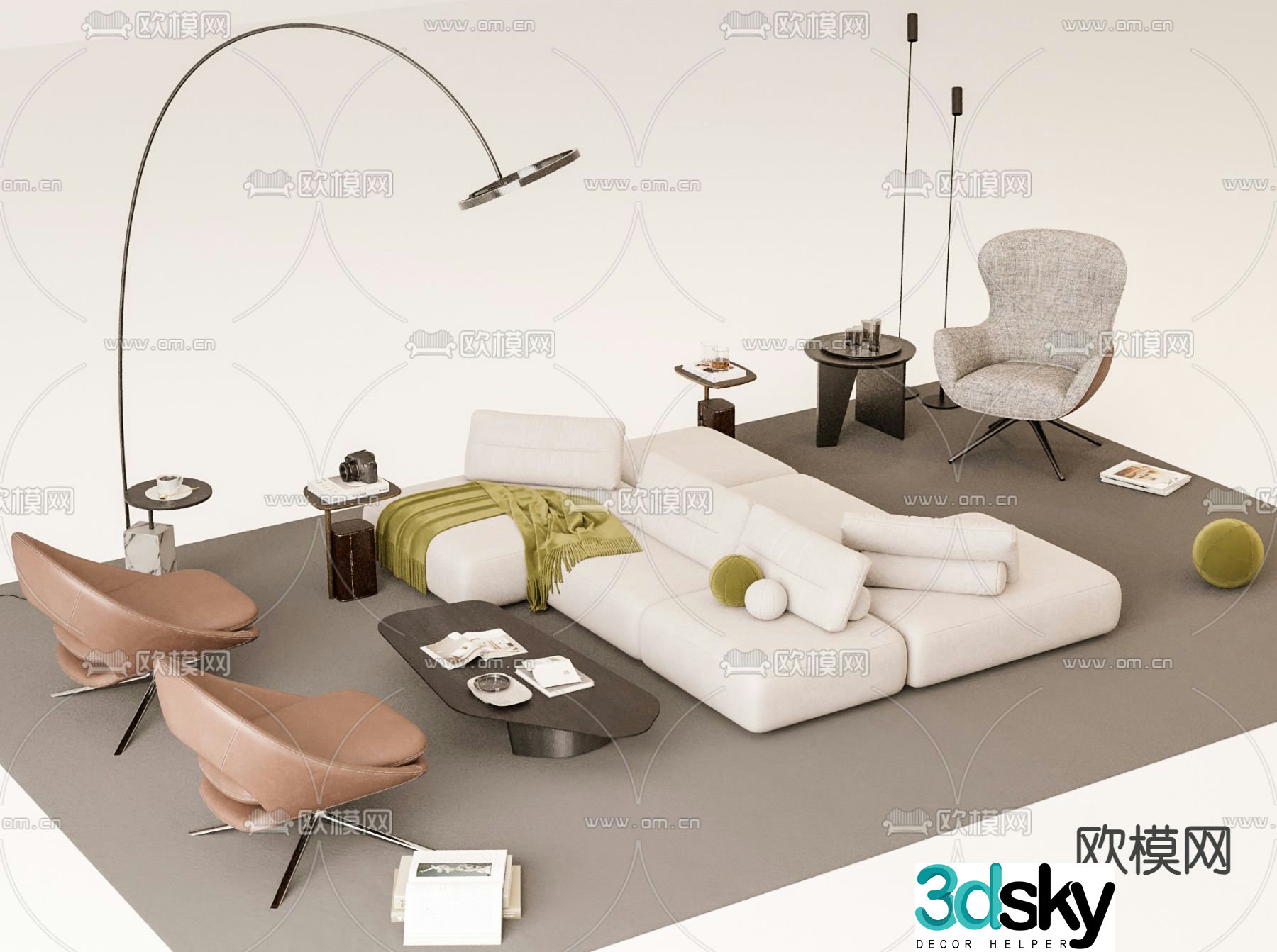 Office sofa public sofa 3d model