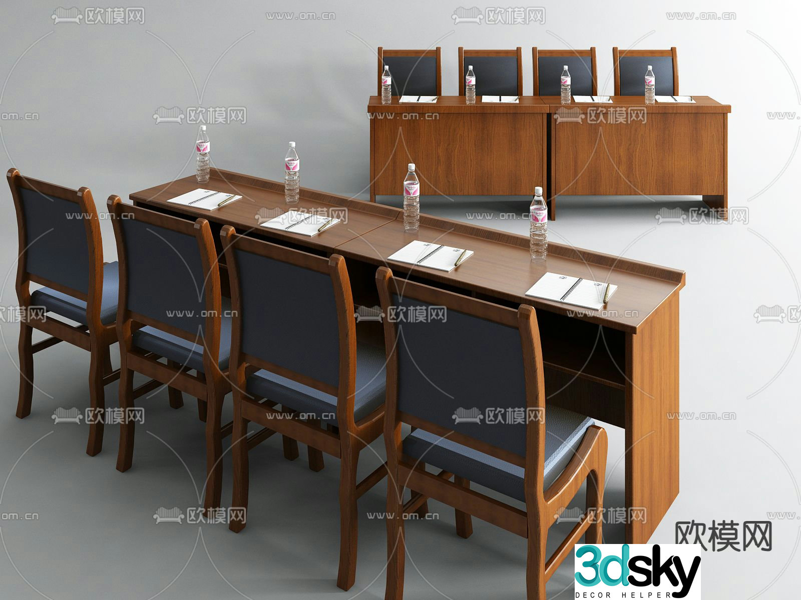 Conference tables and chairs 3d model