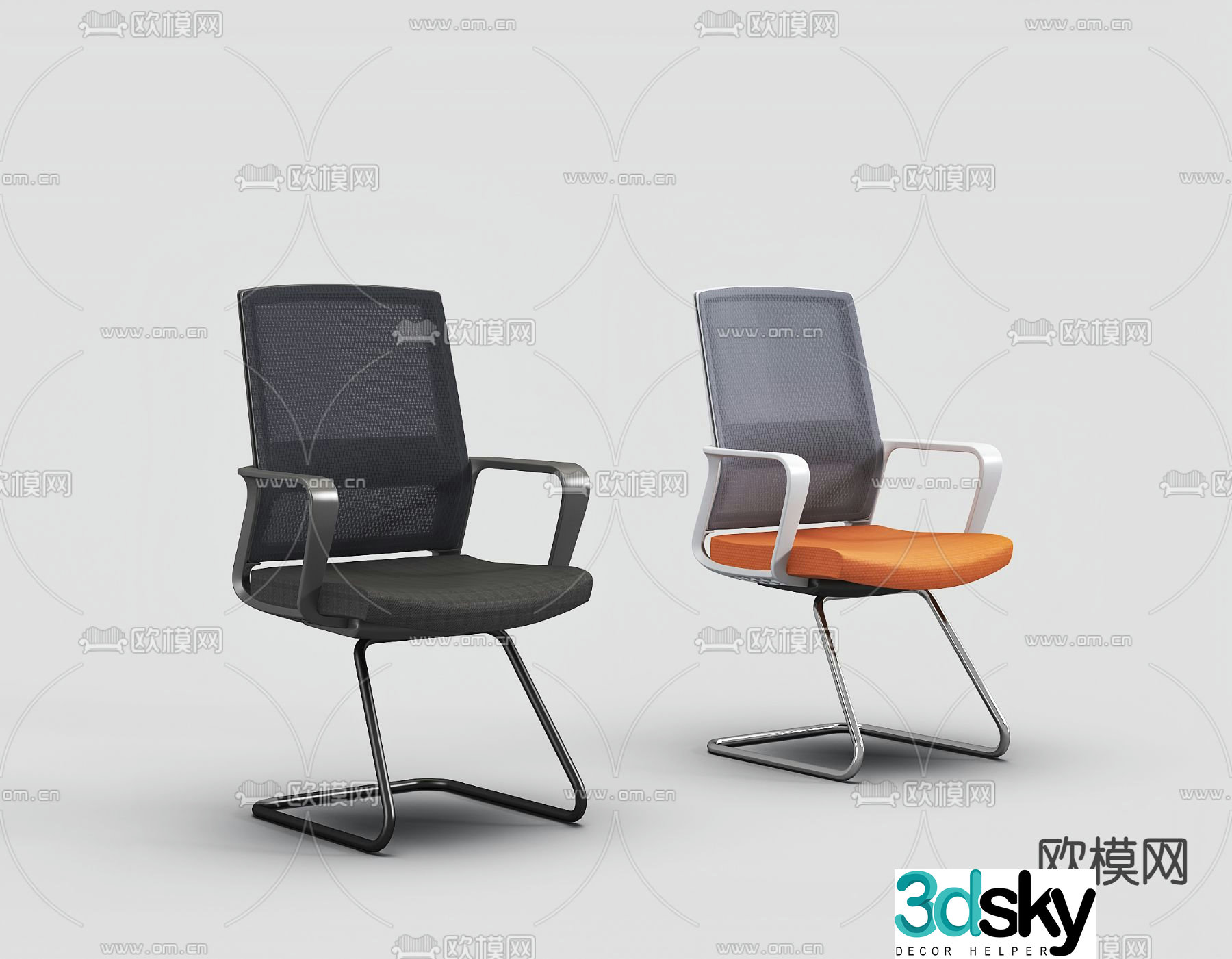 Class chair office chair conference chair 3d model