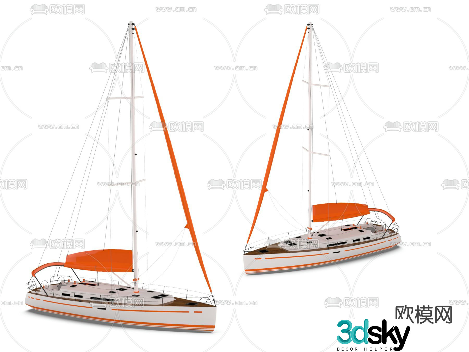 sailing yacht 3d model