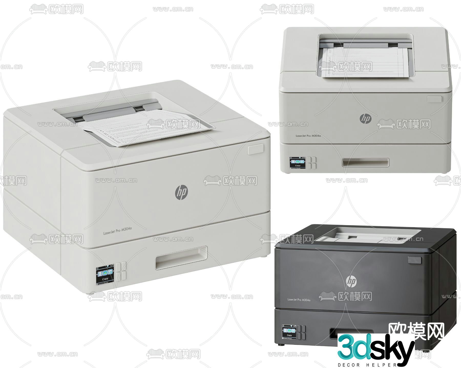 HP printer copier 3d model