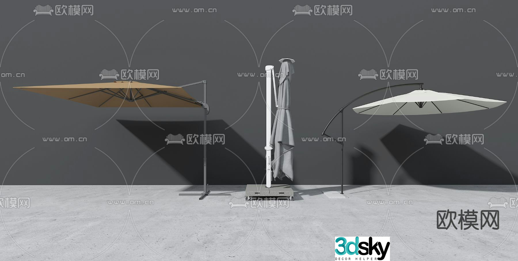 Outdoor umbrella, parasol, folding umbrella 3d model